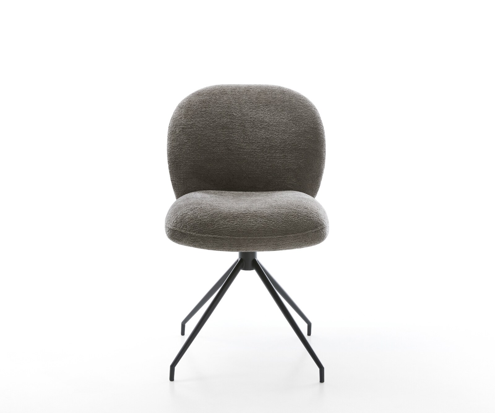 Eetkamerstoel Nube-Flex bouclé zacht mud kruisframe conisch zwart pocketveer kern 2