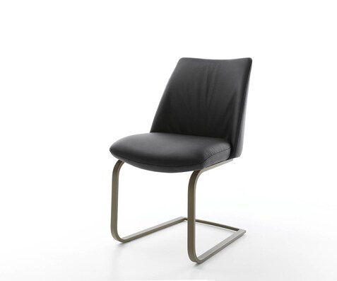 Sledemodel Elso-Flex echt leer zwart sledemodel vlak afwerking met titanium pocketveer kern