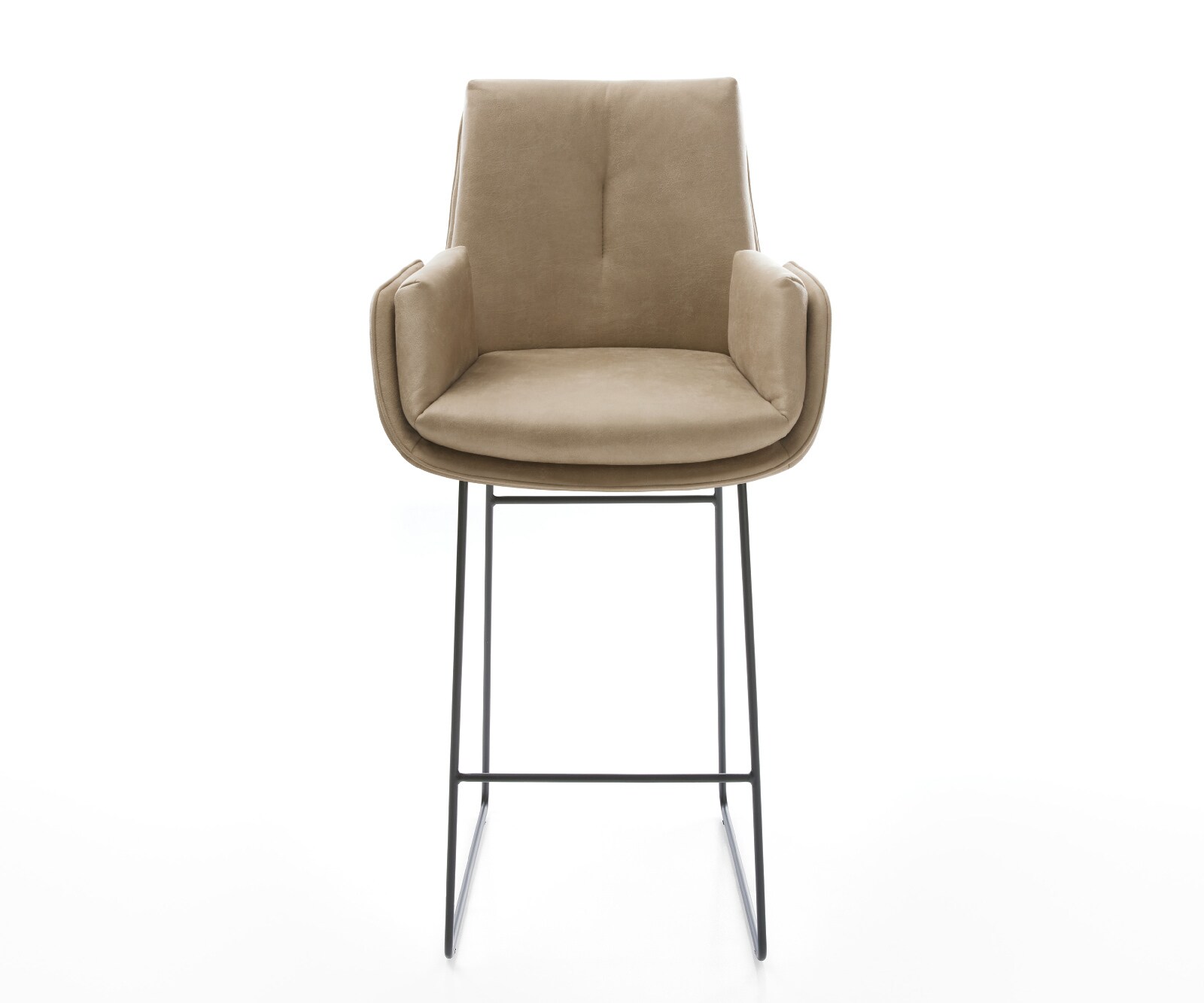 Barstoel Clea-Flex Microvezel Beige Vintage Sledeonderstel metaal zwart Zwart 2