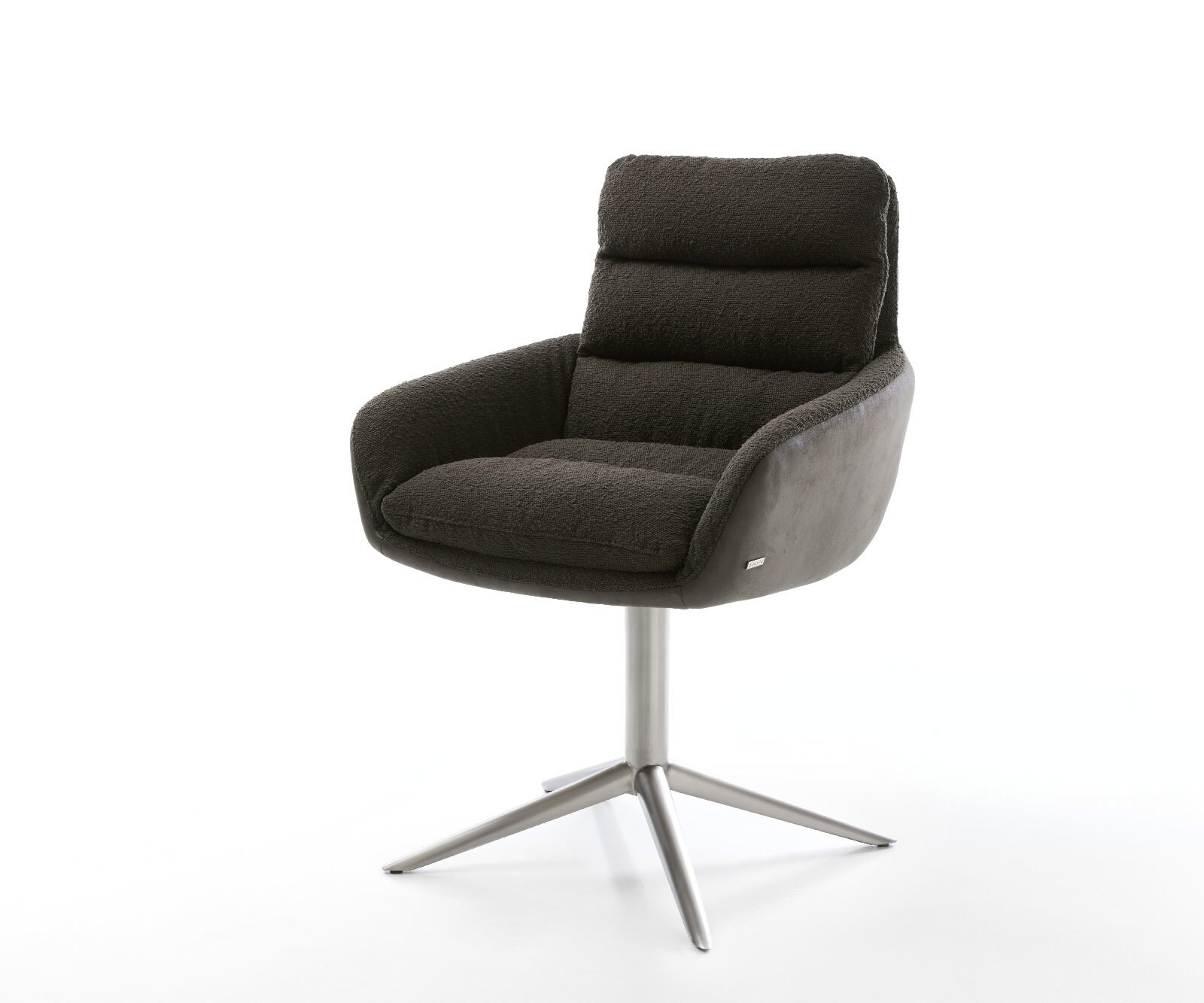 Draaistoel Abelia-Flex met armleuning materiaalmix zwart kruispoot roestvrij staal 360° draaibaar rocker-functie 1