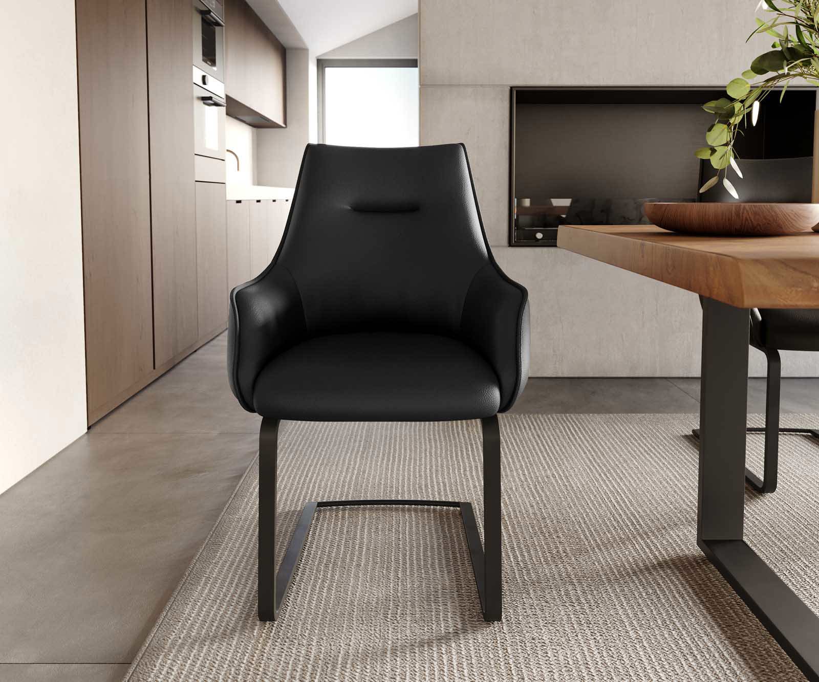 Sledemodel Alja-Flex met armleuning echt leer zwart sledemodel vlak zwart pocketveer kern 1 Sledemodel Alja-Flex met armleuning echt leer zwart sledemodel vlak zwart pocketveer kern 1