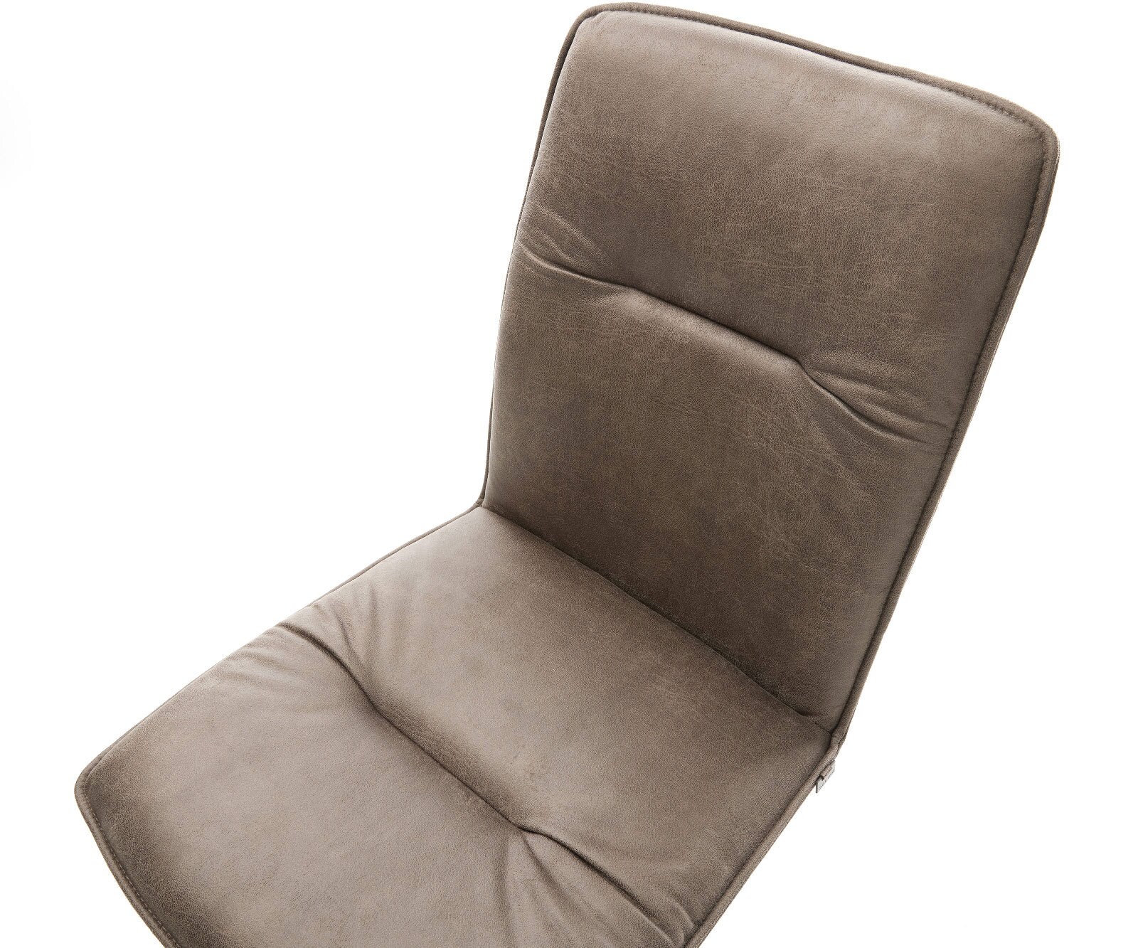 Draaistoel Vinjo-Flex microvelours taupe vintage kruisframe breed zwart 360° draaibaar rocker-functie 3