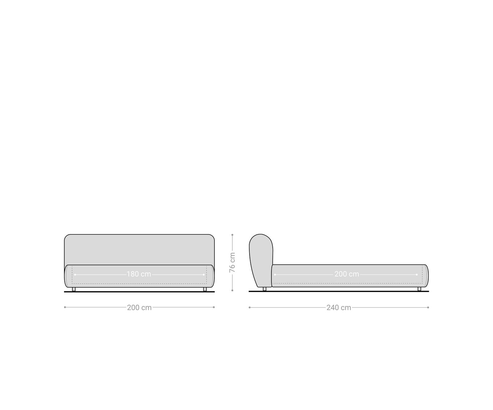 Gestoffeerd-bed Shona 180x200 cm Bouclé crème-wit 6
