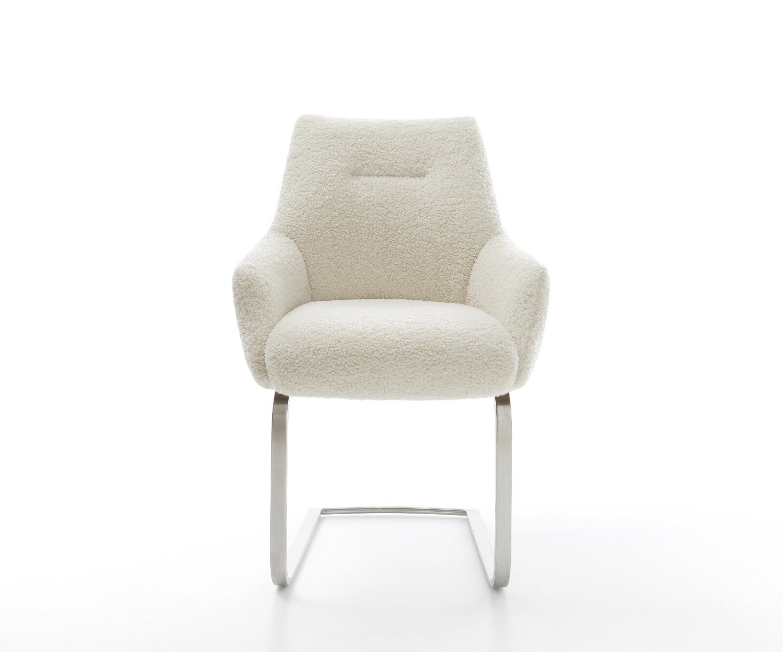 Sledemodel Alja-Flex met armleuning teddy beige sledemodel vlak roestvrij staal pocketveer kern 2