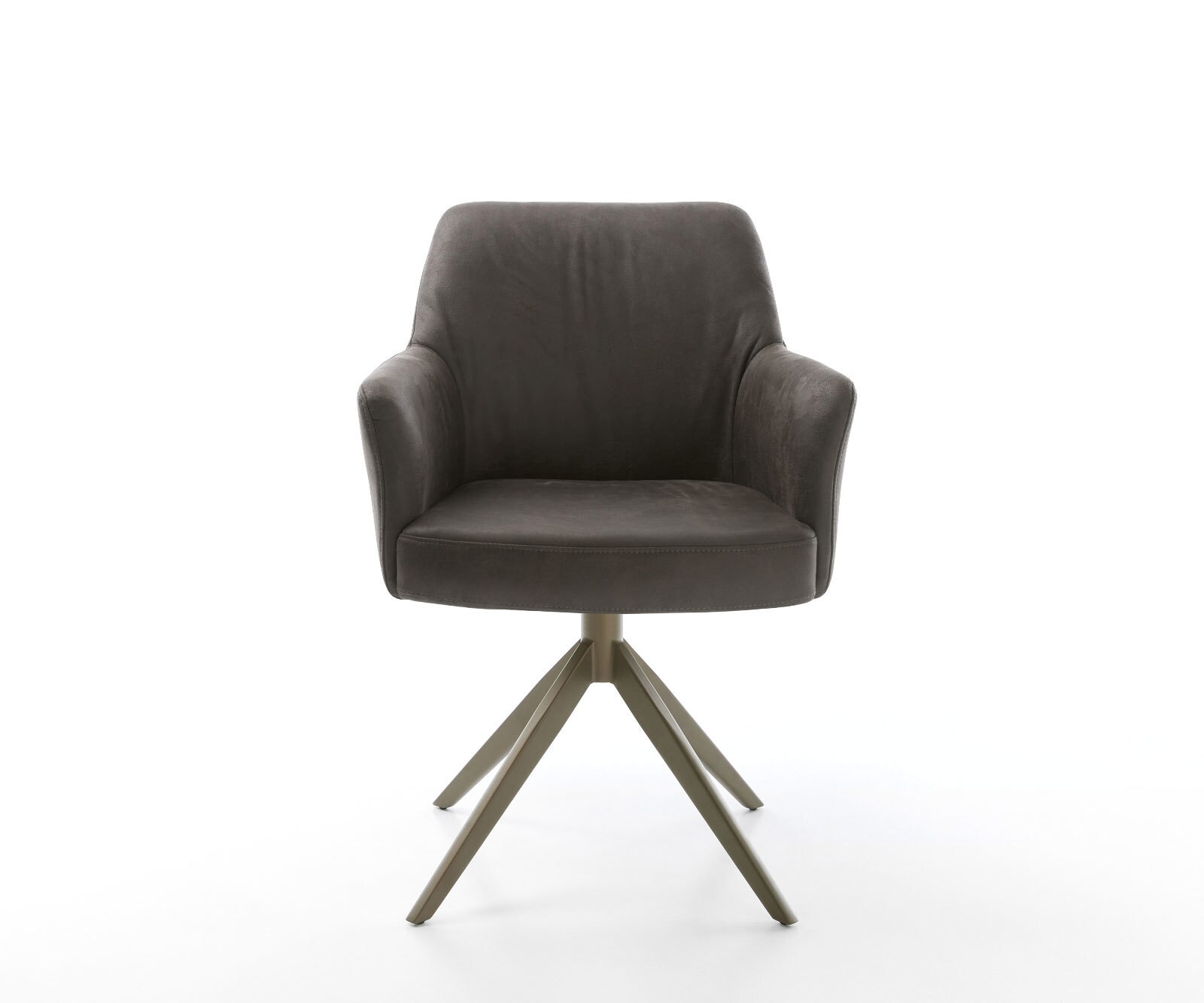 Draaistoel Xana-Flex met armleuning microvelours antraciet vintage kruisframe breed afwerking met titanium 360° draaibaar rocker-functie pocketveer kern 1