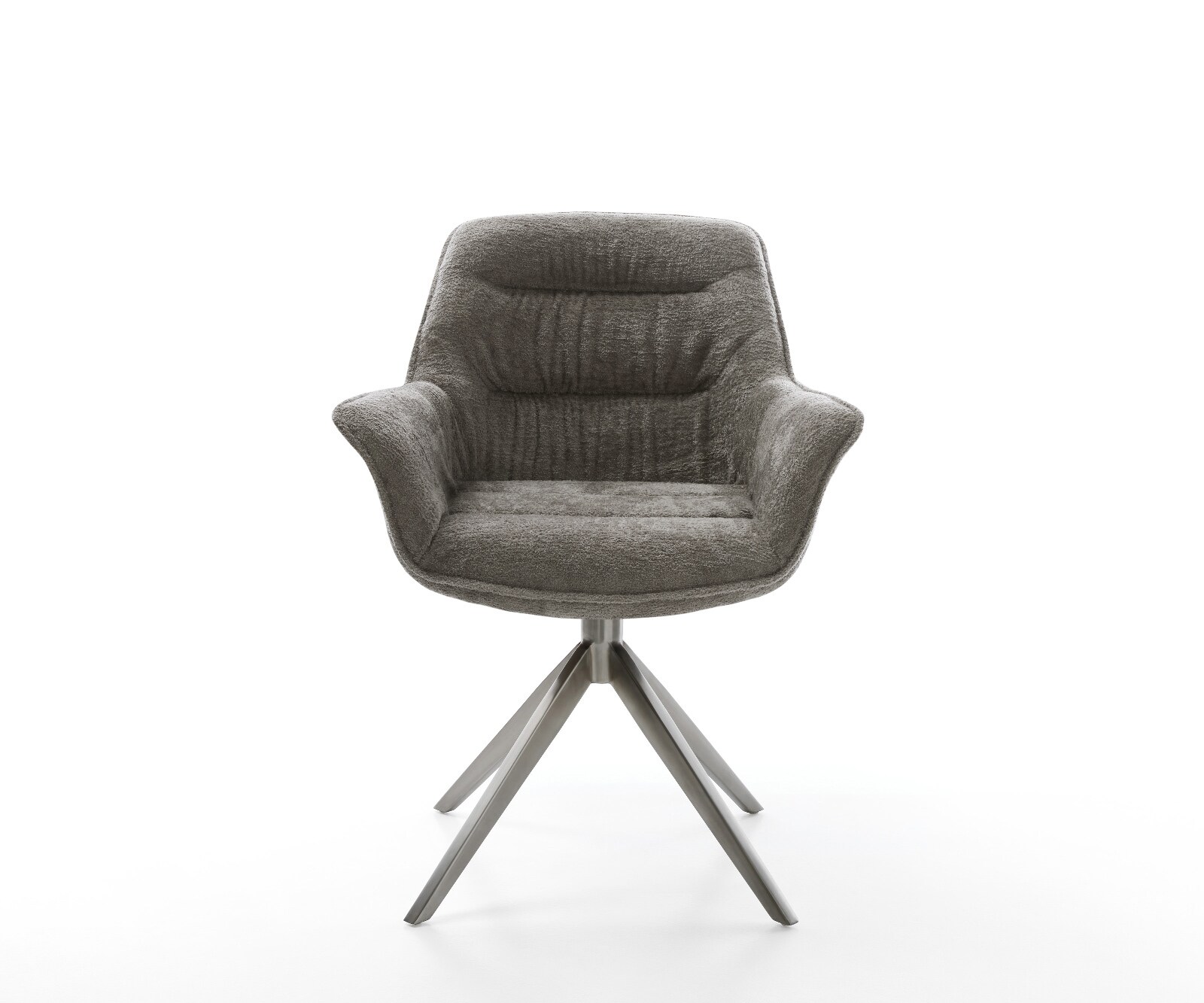 Draaistoel Kaira-Flex bouclé zacht mud kruisframe breed grafiet 360° draaibaar rocker-functie 2