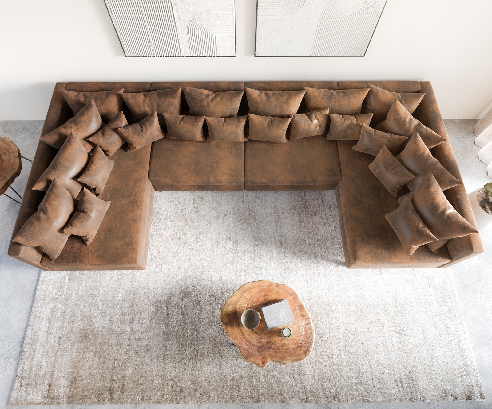 Woonlandschap Clovis XL bruin antiek module bank 5