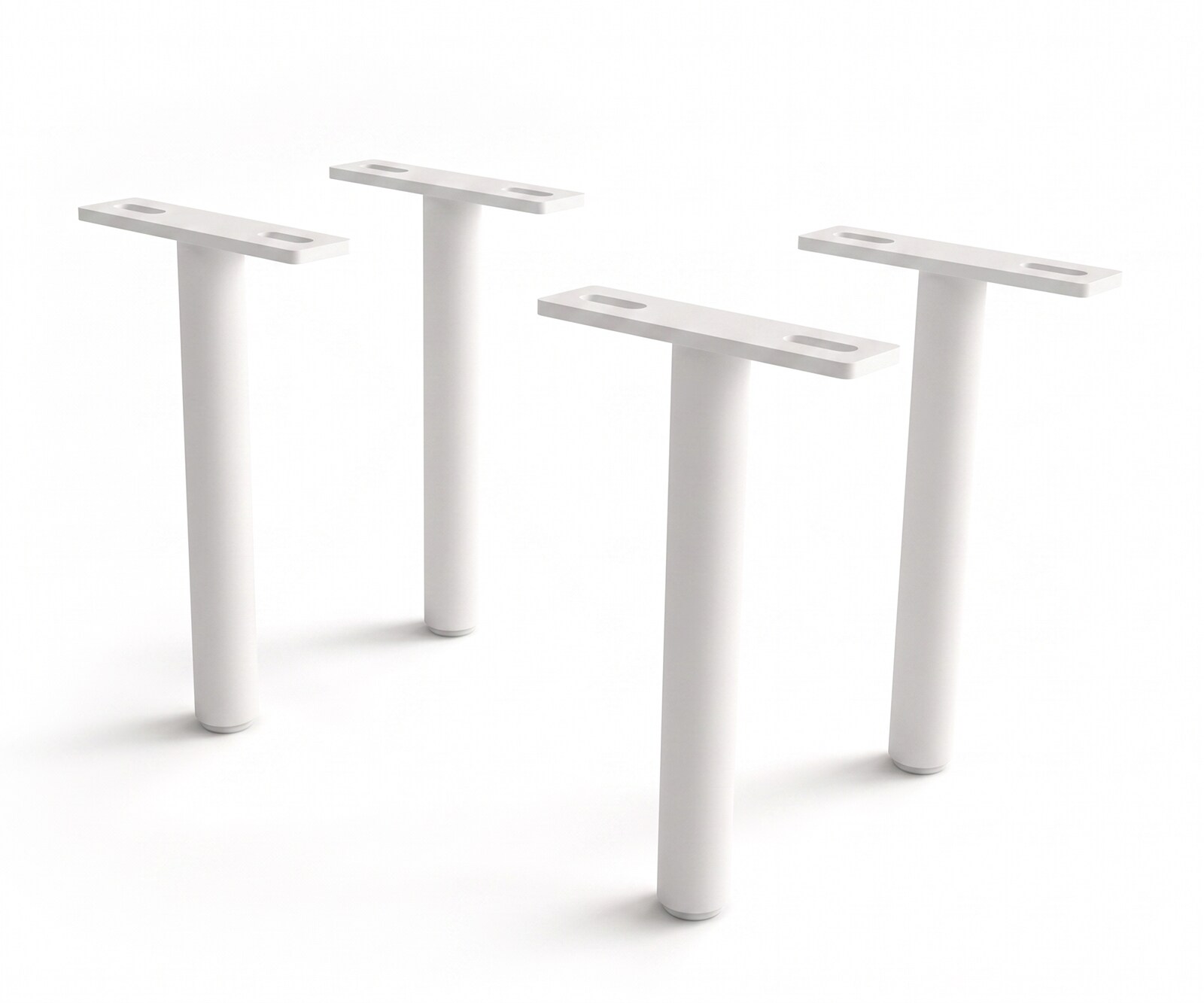 Poot rond metaal wit 20 cm (set van 4)