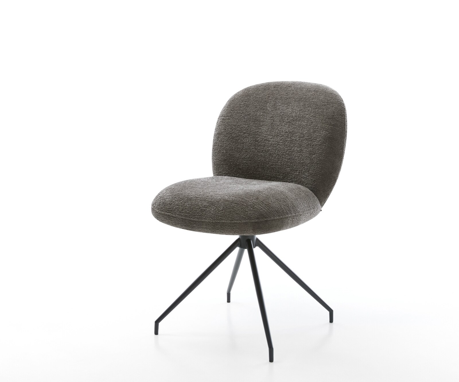 Eetkamerstoel Nube-Flex bouclé zacht mud kruisframe conisch zwart pocketveer kern 1