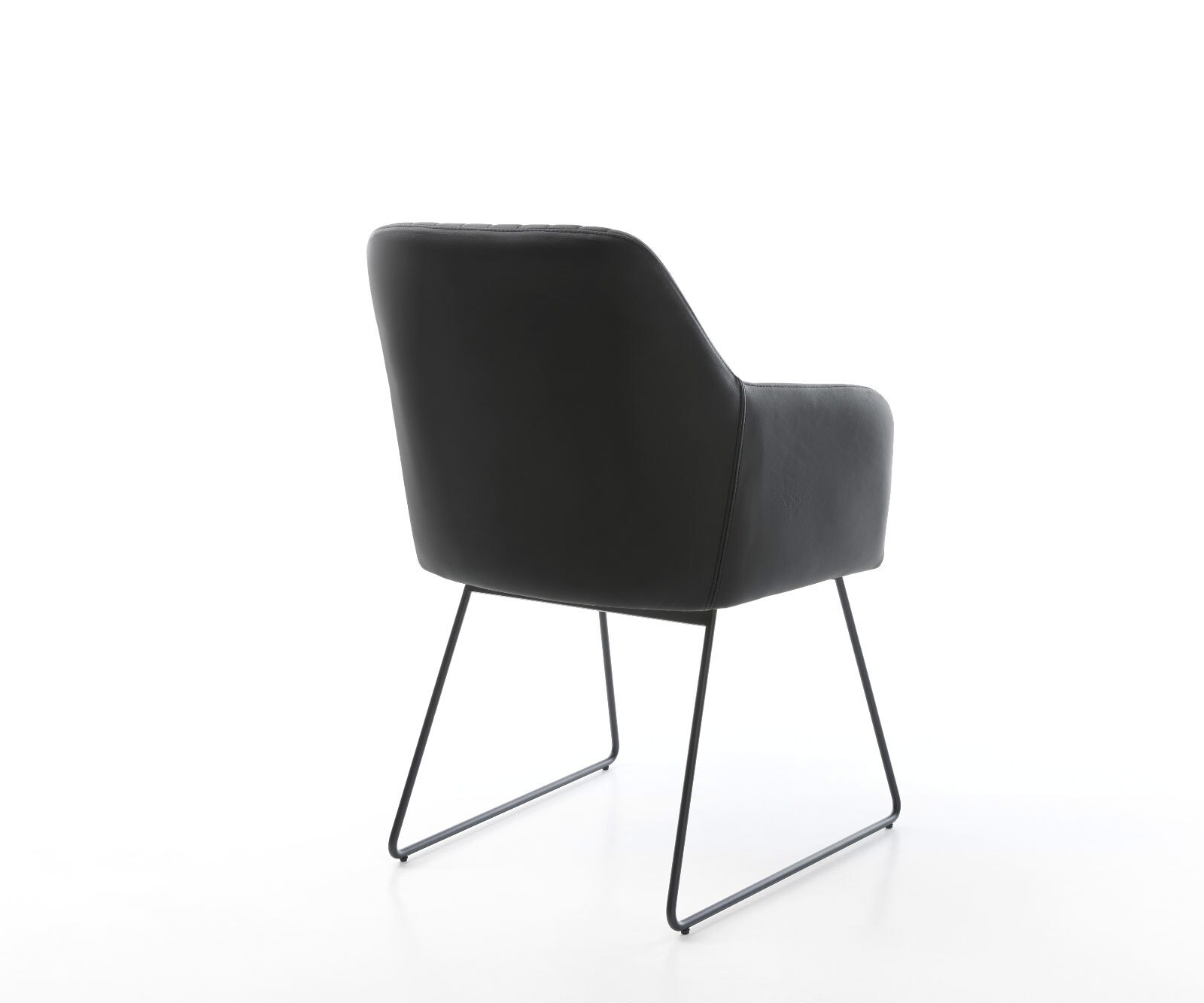 Eetkamerstoel Greg-Flex echt leer zwart slipframe zwart pocketveer kern 4