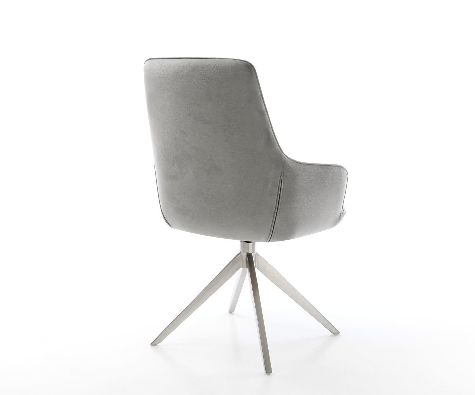 Draaistoel Zelia-Flex met armleuning fluweel grijs kruisframe breed roestvrij staal 360° draaibaar rocker-functie pocketveer kern 4 Draaistoel Zelia-Flex met armleuning fluweel grijs kruisframe breed roestvrij staal 360° draaibaar rocker-functie pocketveer kern 4