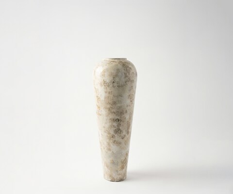 Vaas Tavera B24 x D24 x H70 cm Metaal Alabaster Gold Handgemaakt