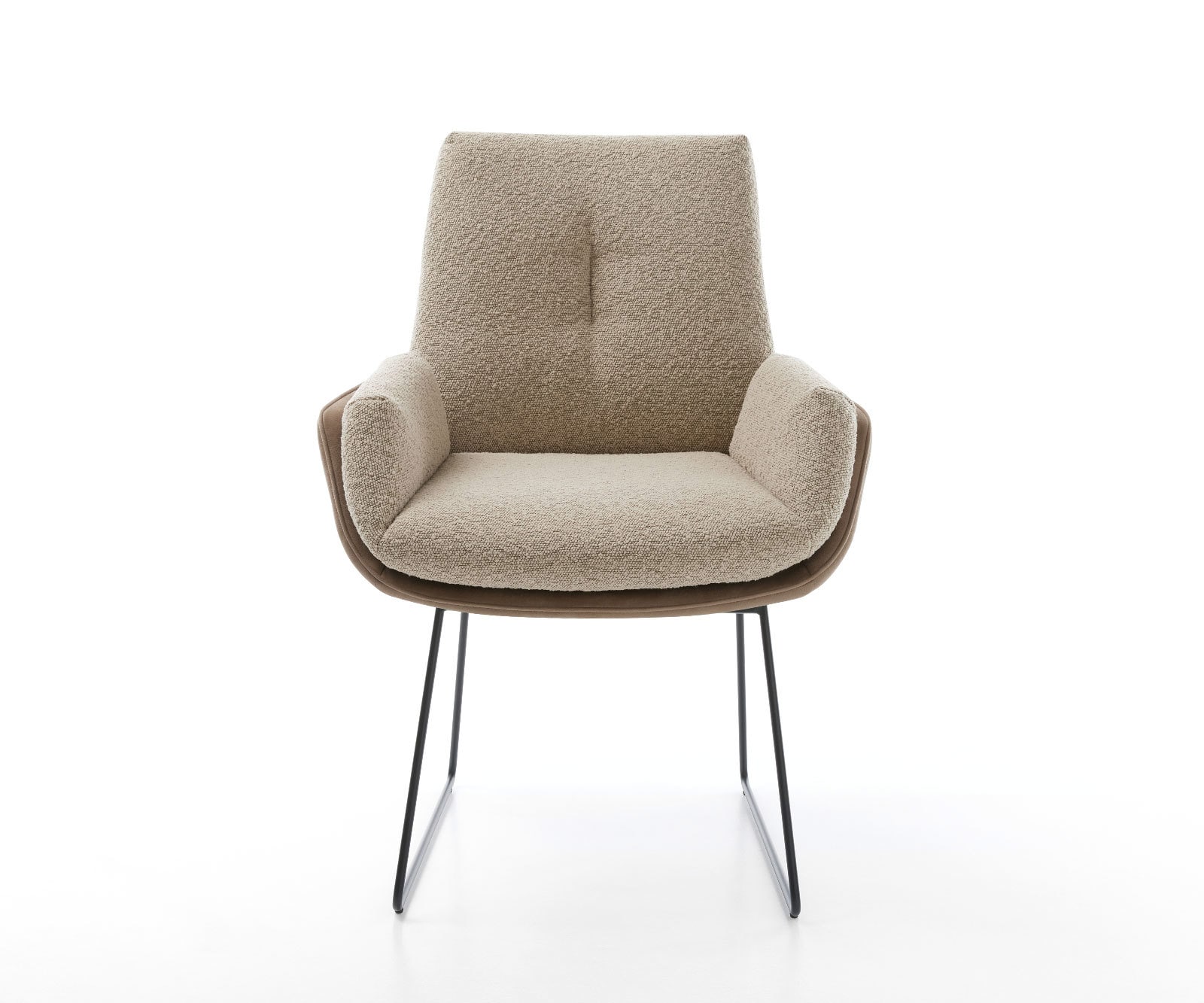 Eetkamerstoel Clea-Flex materiaalmix mud slipframe zwart 1 Eetkamerstoel Clea-Flex materiaalmix mud slipframe zwart 1