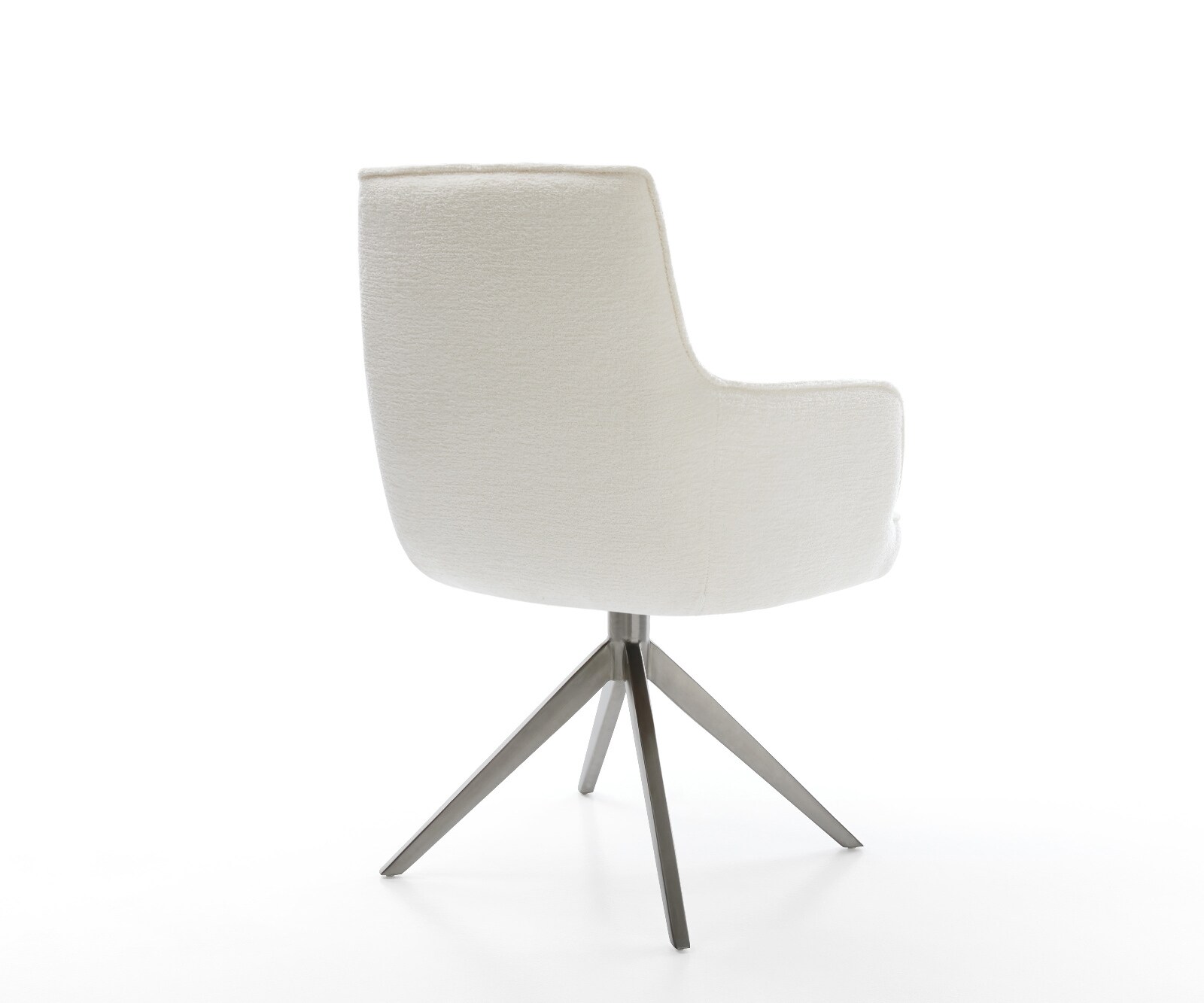 Draaistoel Heira-Flex met armleuning bouclé zacht beige kruisframe breed grafiet 360° draaibaar rocker-functie pocketveer kern 5