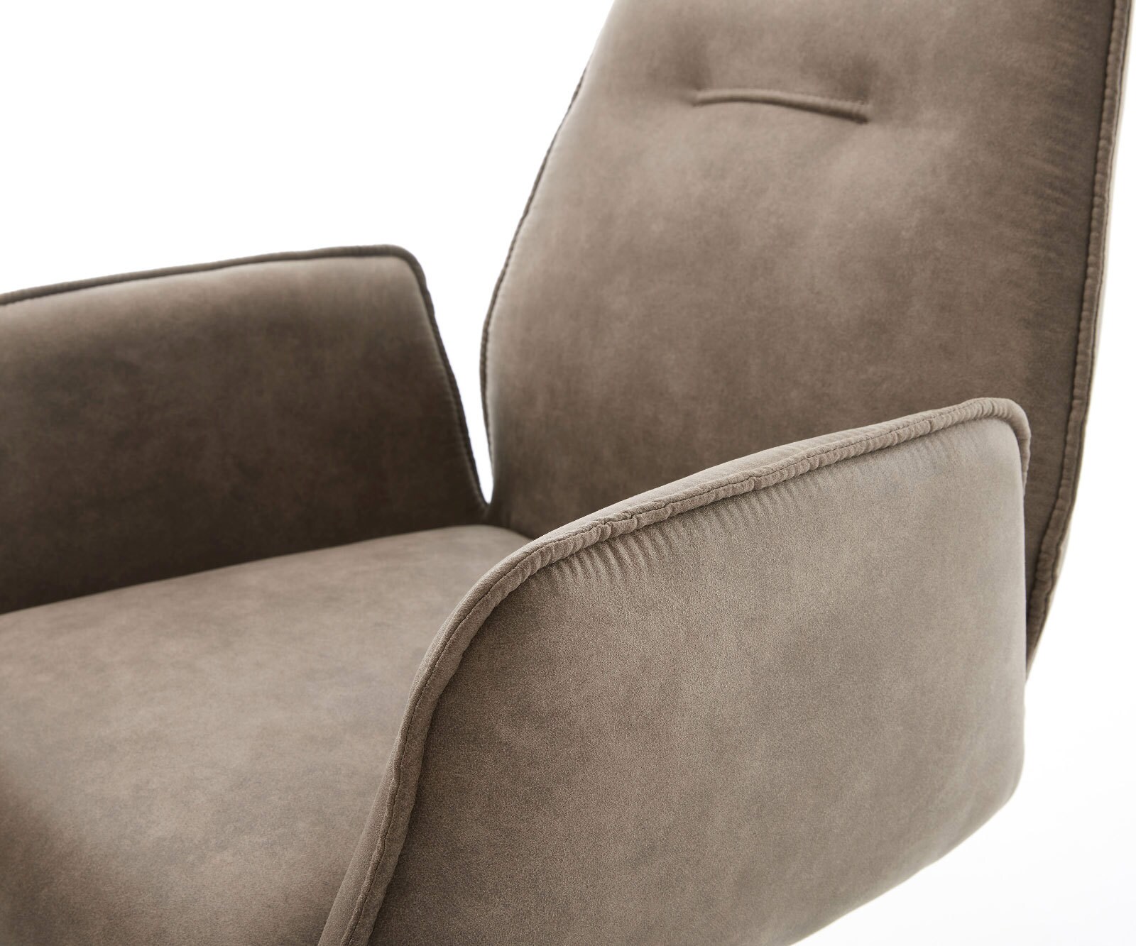 Draaistoel Zoa-Flex microvelours taupe vintage kruisframe breed grafiet 360° draaibaar rocker-functie pocketveer kern 4