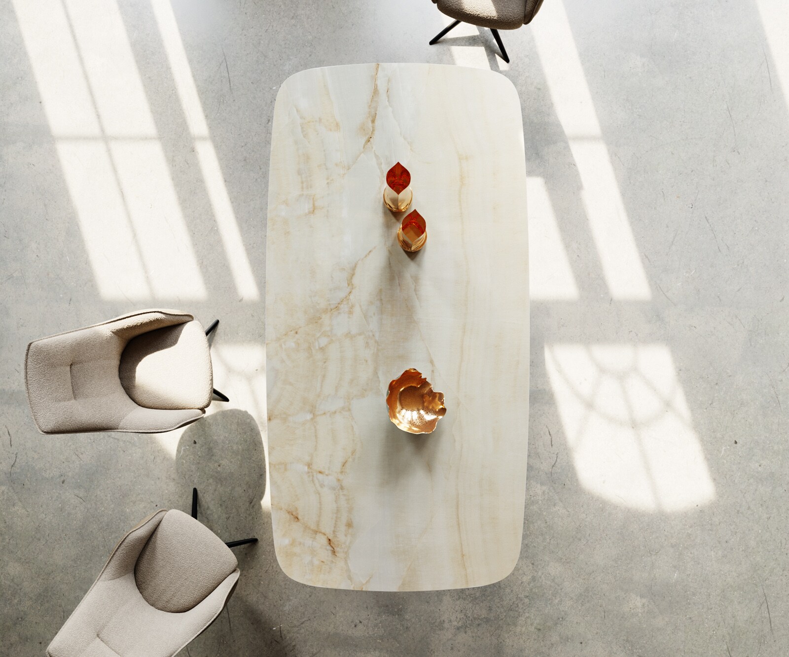 Eettafel Edge Oval 240x120 keramiek Iris FMG Onice Oro V-frame plat staal zwart 3