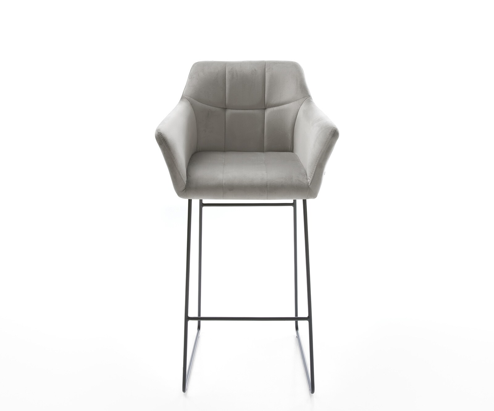 Barstoel Yulo-Flex fluweel grijs slipframe metaal 1
