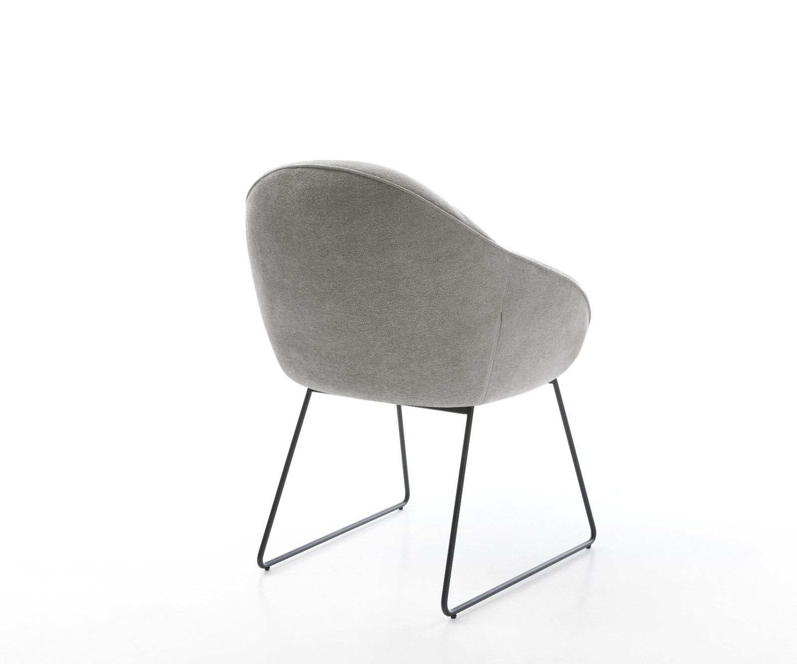 Eetkamerstoel Gaio-Flex zachte stof met structuur grijs slipframe zwart 4