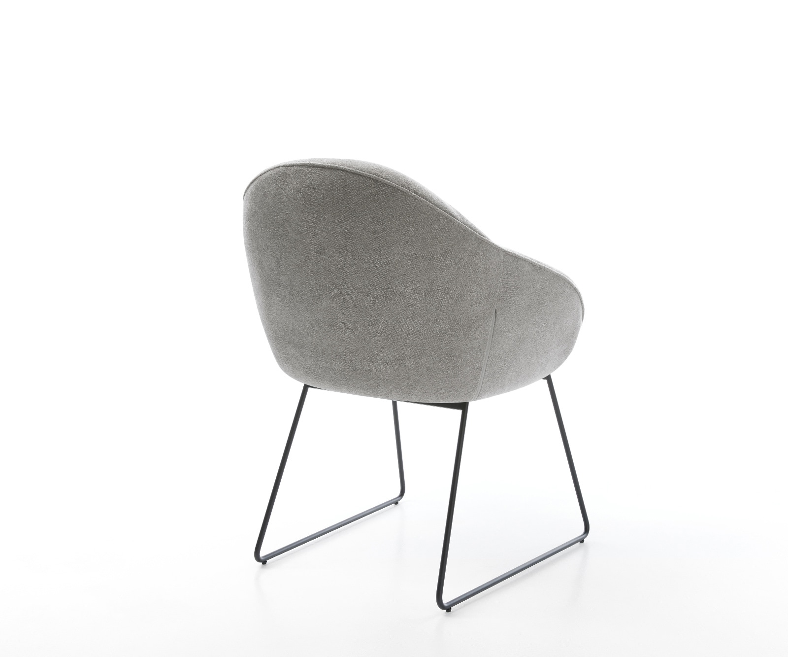 Eetkamerstoel Gaio-Flex zachte stof met structuur grijs slipframe zwart 4 Eetkamerstoel Gaio-Flex zachte stof met structuur grijs slipframe zwart 4