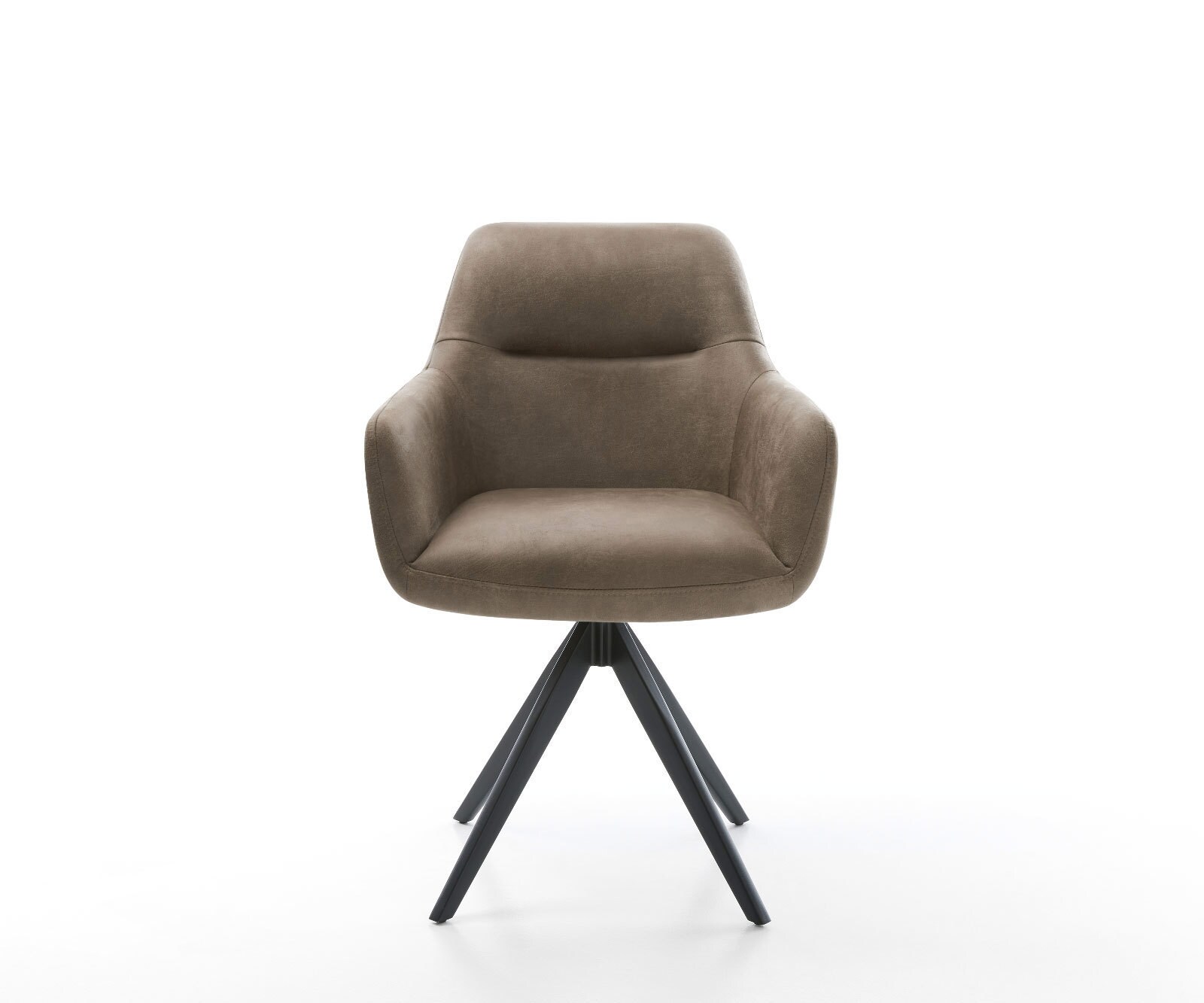Eetkamerstoel Pejo-Flex microvelours taupe vintage kruisframe hoekig zwart pocketveer kern 1
