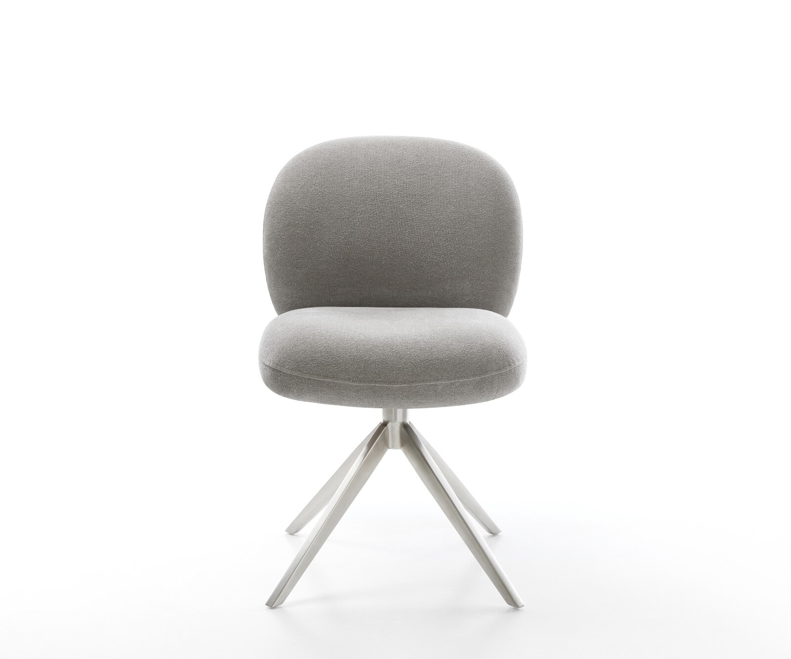 Draaistoel Nube-Flex zachte stof met structuur grijs kruisframe breed roestvrij staal 360° draaibaar rocker-functie pocketveer kern 2