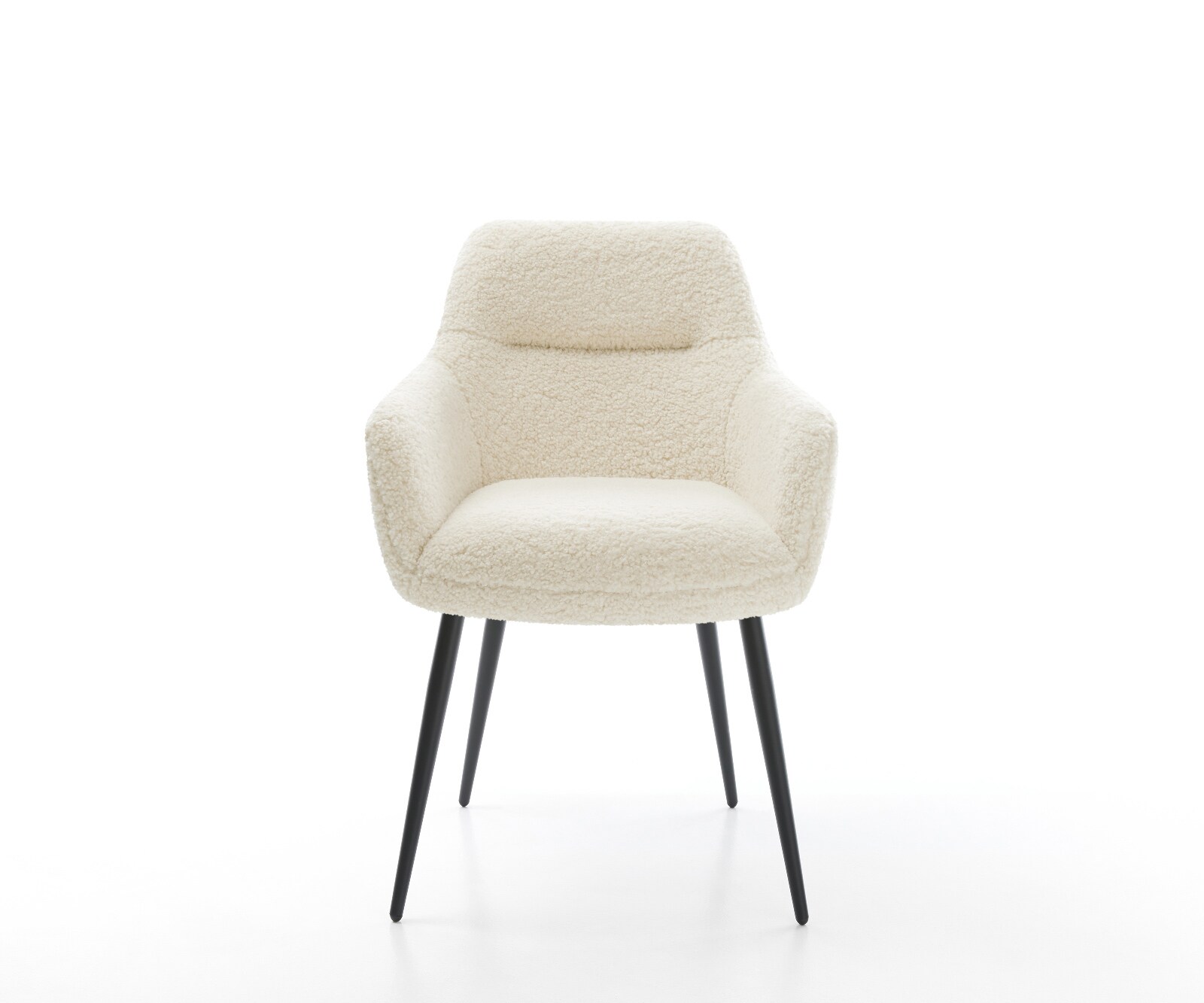 Eetkamerstoel Pejo-Flex teddy beige 4-poot conisch zwart pocketveer kern 2