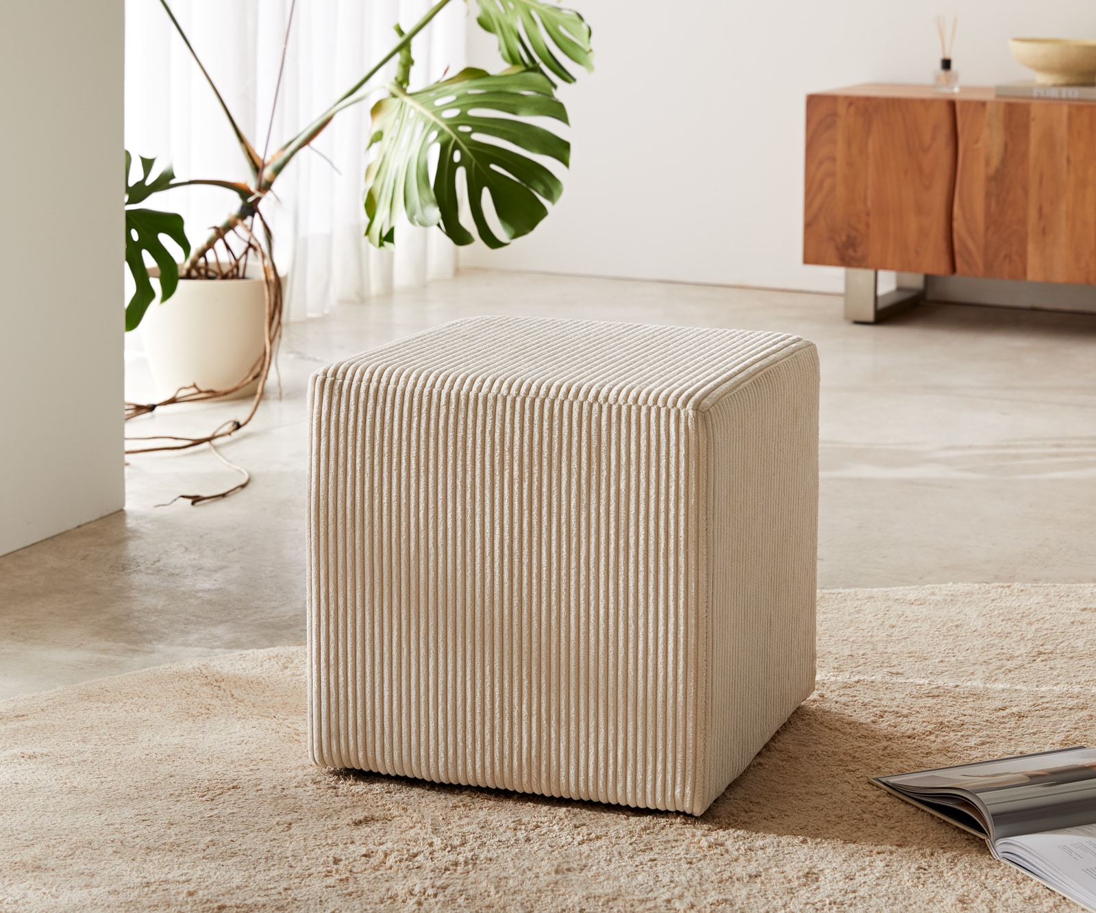Kruk Dado 45x45 cm Snoer Beige