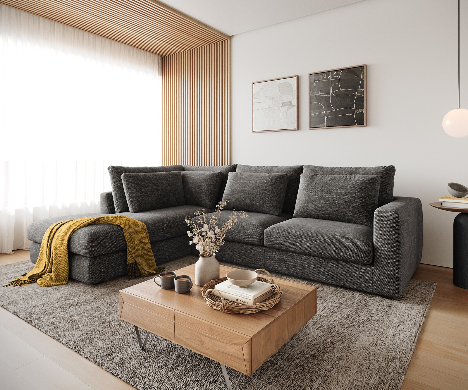 Hoekbank Isla 330x225 cm mit ottoman 4
