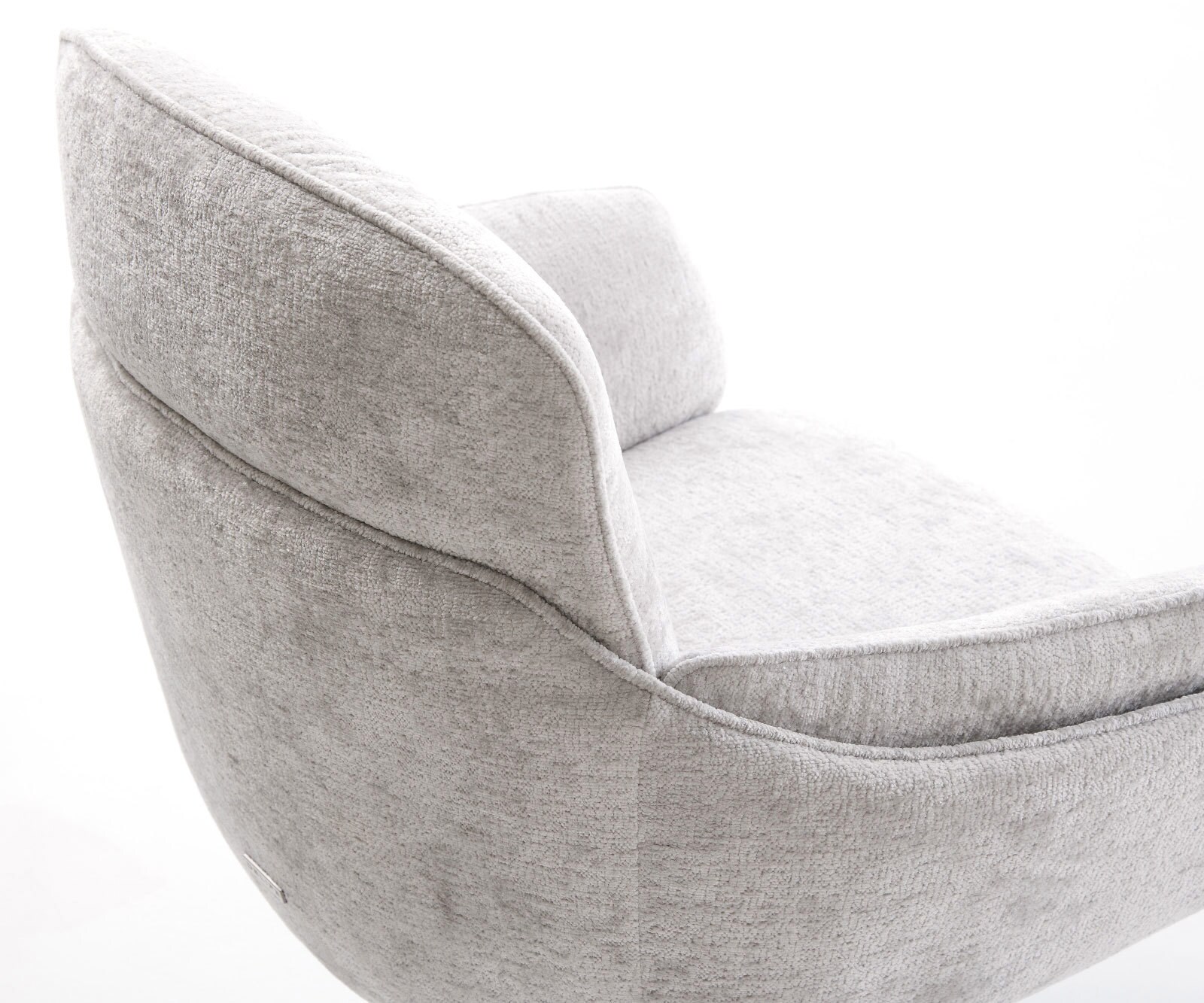 Draaistoel Luan-Flex met armleuning chenille zilver grijs kruispoot grafiet 360° draaibaar rocker-functie 4