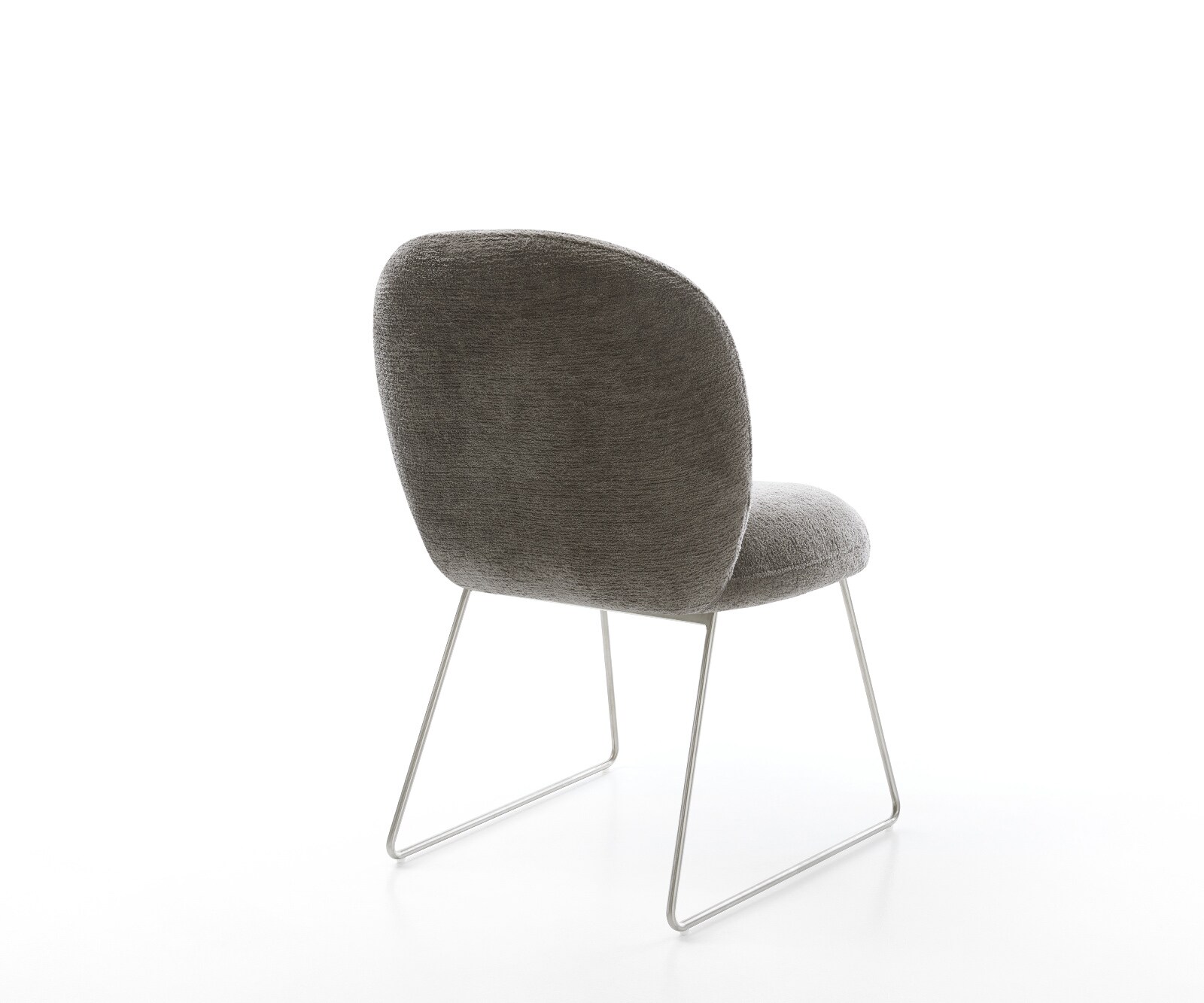 Eetkamerstoel Nube-Flex bouclé zacht mud slipframe roestvrij staal pocketveer kern 5