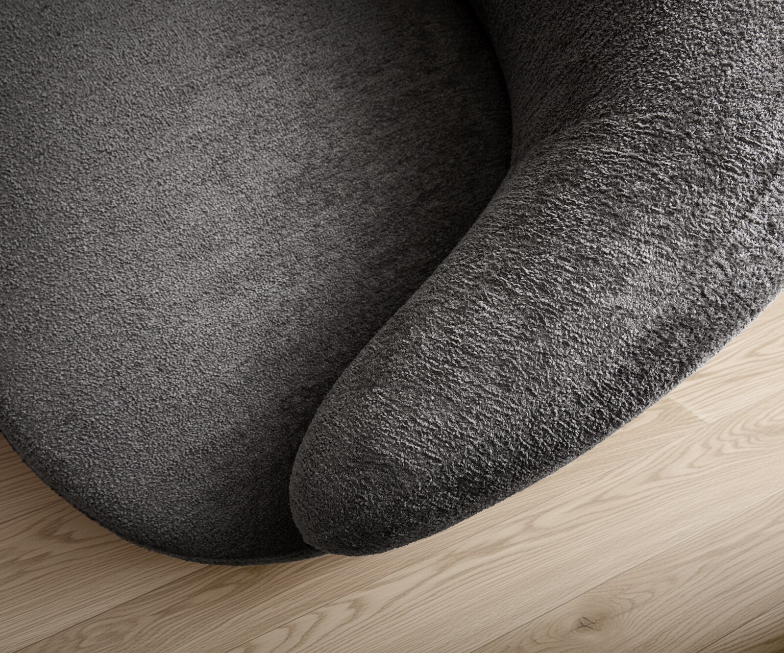 Fauteuil Nova 88x88 cm bouclé Soft Mud 6