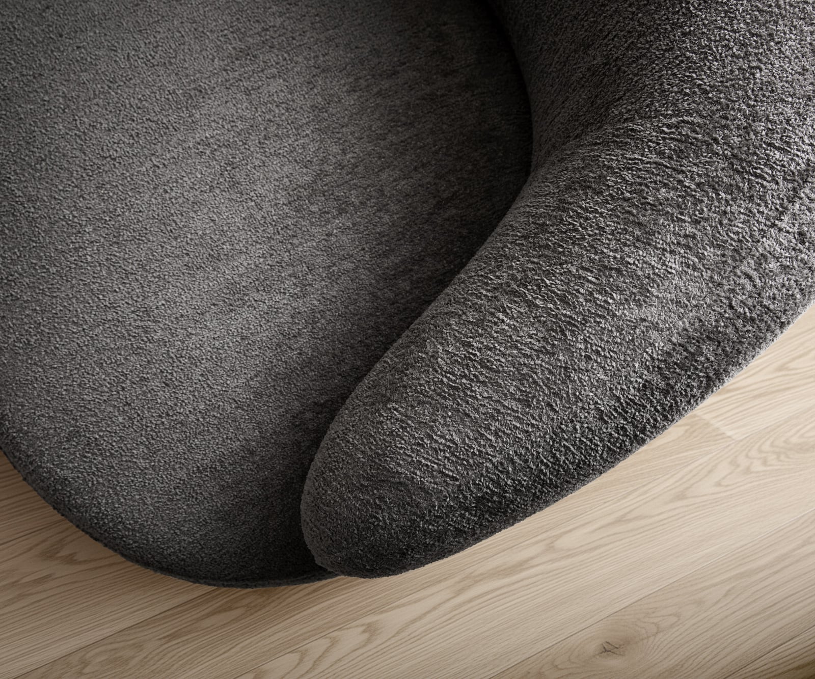 Fauteuil Nova 88x88 cm bouclé Soft Mud 6