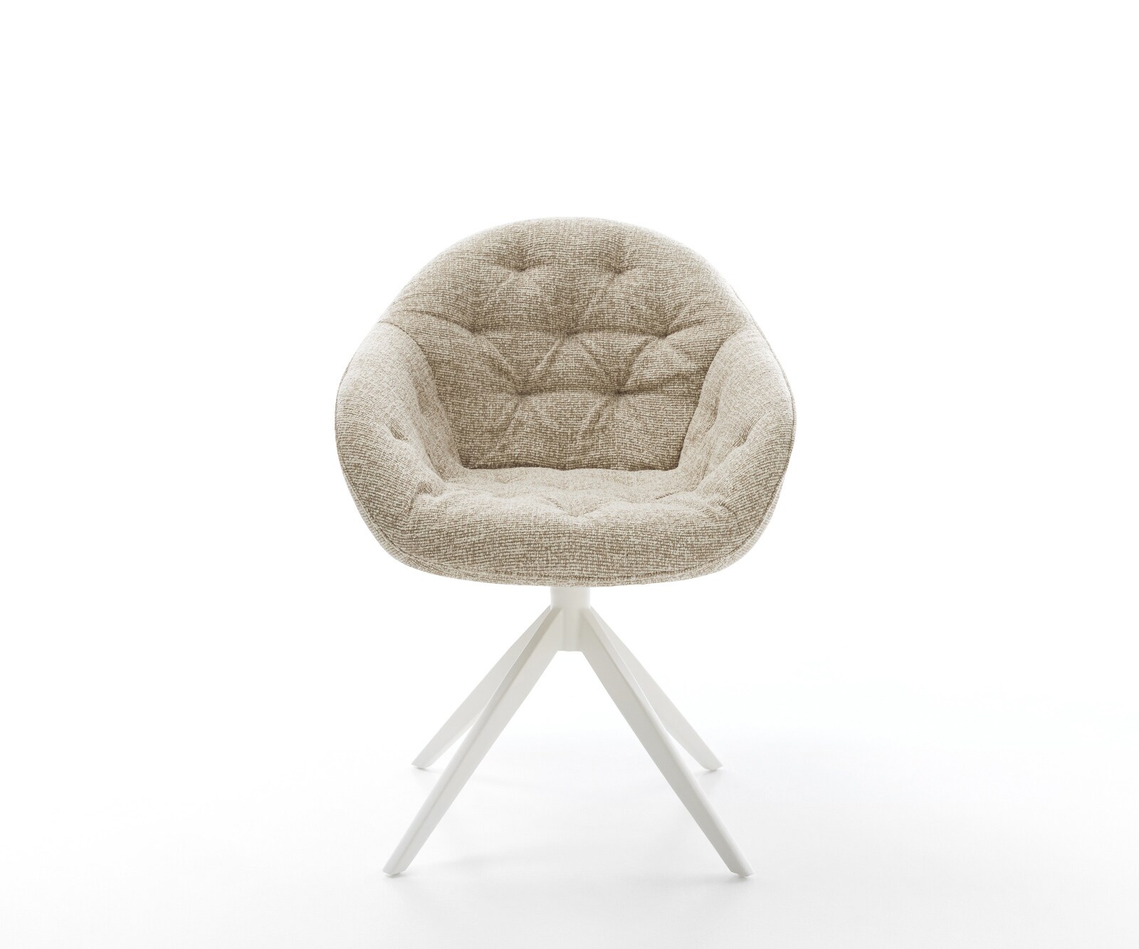 Draaistoel Gaio-Flex geweven stof beige kruisframe breed wit 360° draaibaar rocker-functie 1