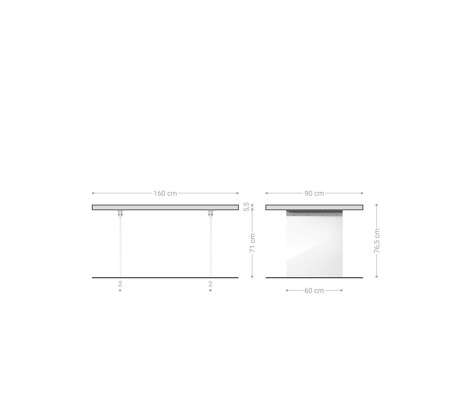 Eettafel Edge 160x90 XL acacia natuur glas Live-Edge 6