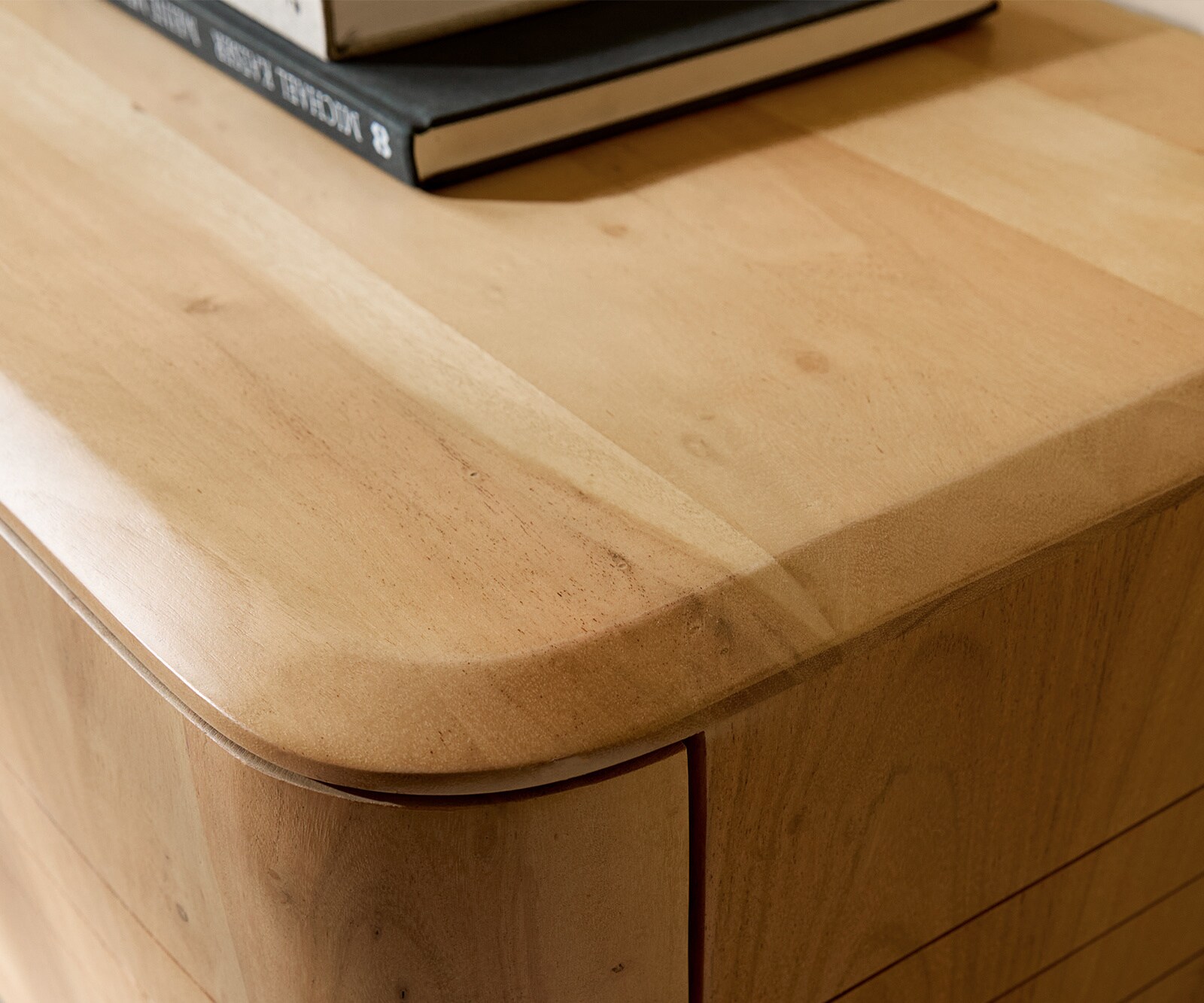 Dressoir Nagaru 200 cm acaciahout Aura 4 deuren L-poot roestvrij staal geborsteld 6