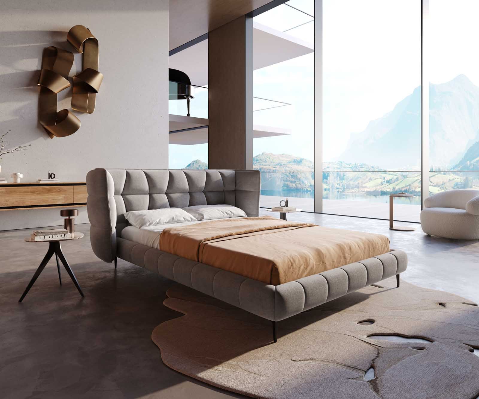 Bedframe Capujo 140x200 cm microvezel grijs