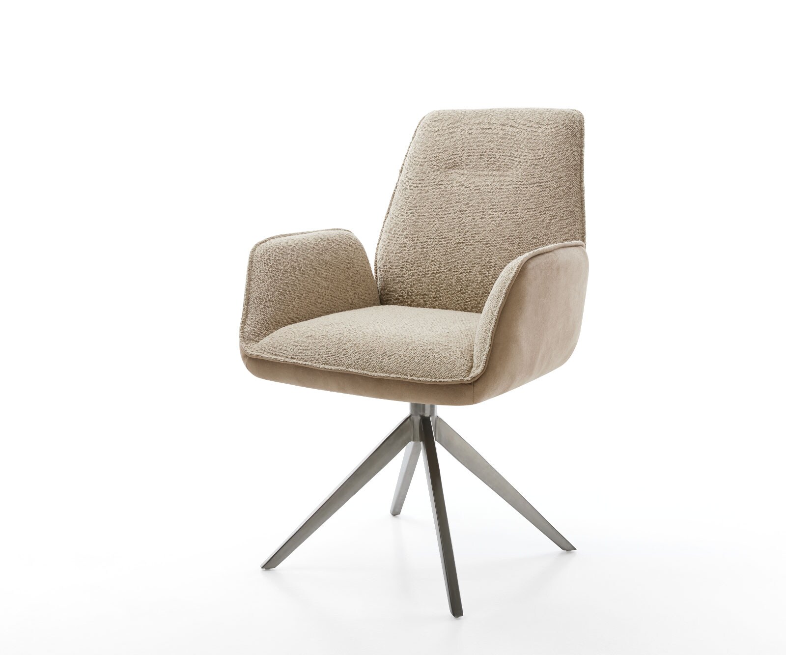 Draaistoel Zoa-Flex materiaalmix mud kruisframe breed roestvrij staal 360° draaibaar rocker-functie pocketveer kern