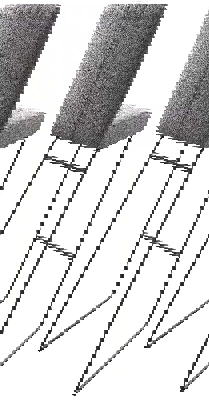 Barstoel Luiga-Flex structuurstof lichtgrijs slipframe metaal 4 Barstoel Luiga-Flex structuurstof lichtgrijs slipframe metaal 4