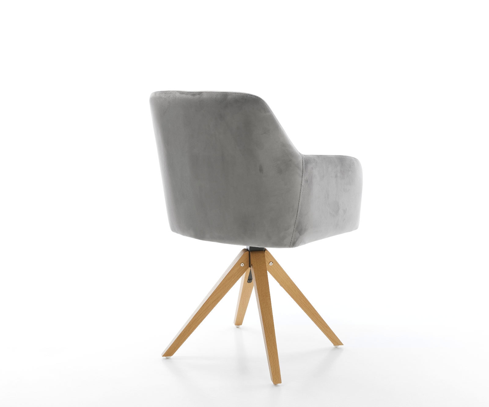 Eetkamerstoel Greg-Flex fluweel grijs houten frame hoekig natuur pocketveer kern 4 Eetkamerstoel Greg-Flex fluweel grijs houten frame hoekig natuur pocketveer kern 4