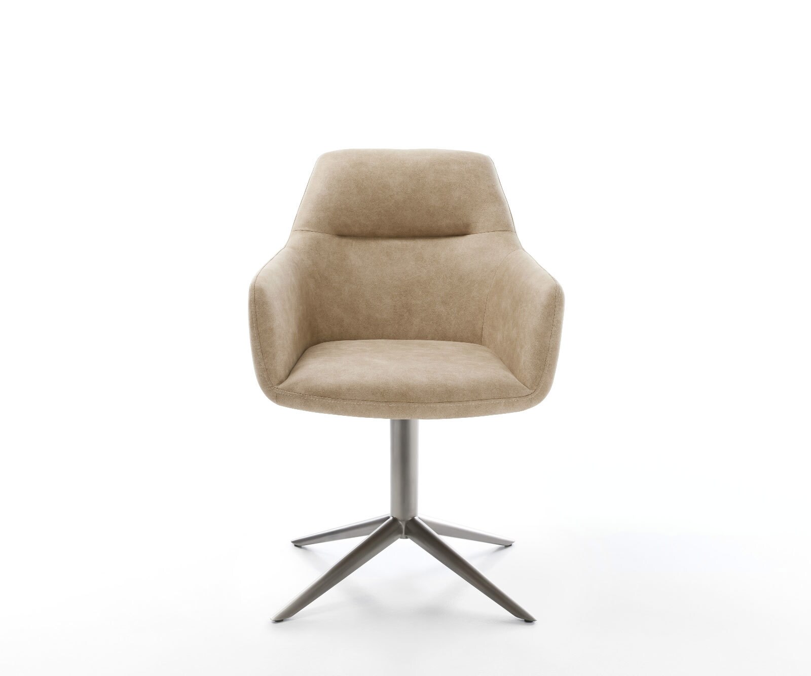 Draaistoel Pejo-Flex microvelours beige vintage kruispoot grafiet 360° draaibaar rocker-functie pocketveer kern 2