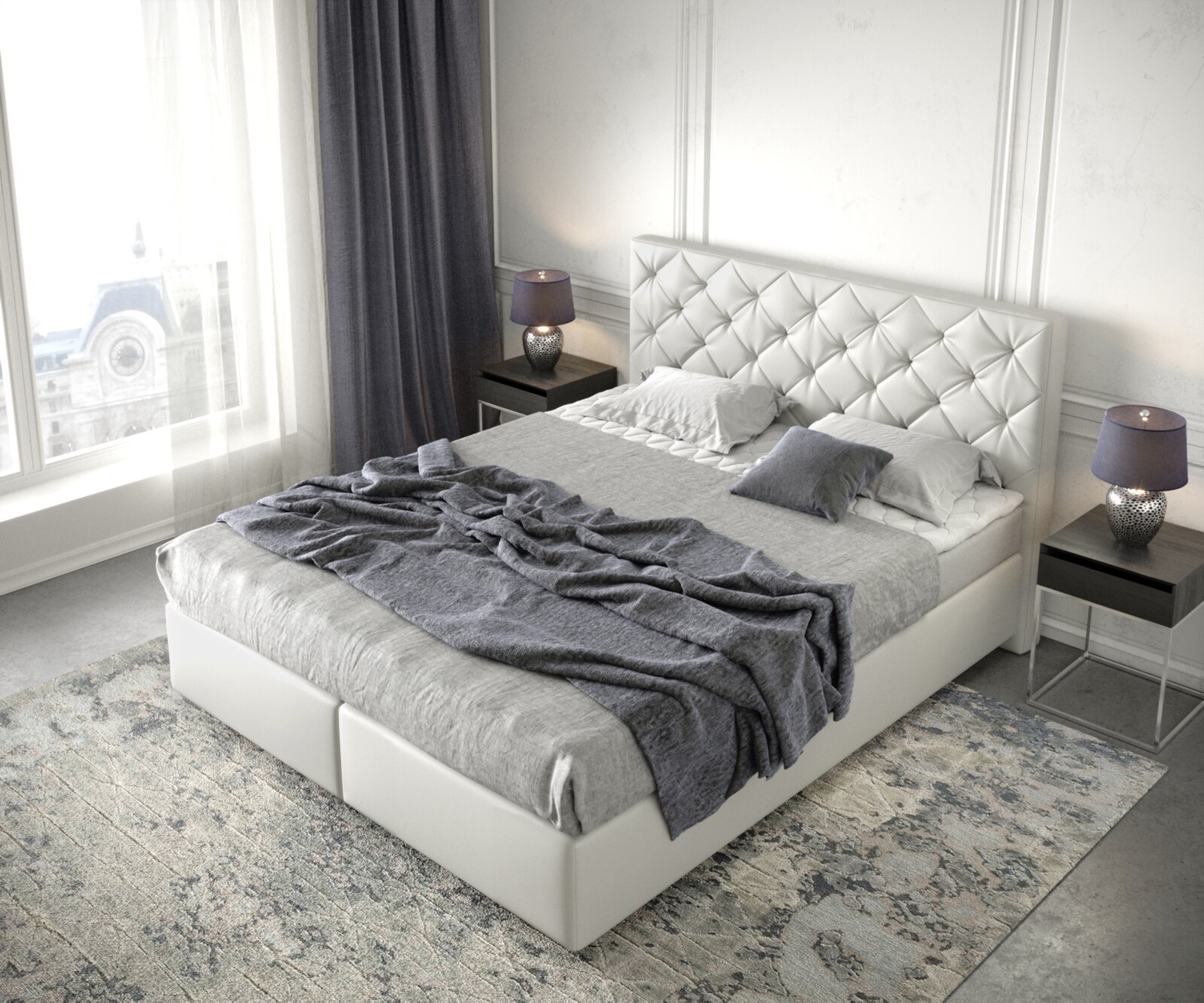 Boxspringbed Dream-Great 160x200 kunstleder Weiß 3