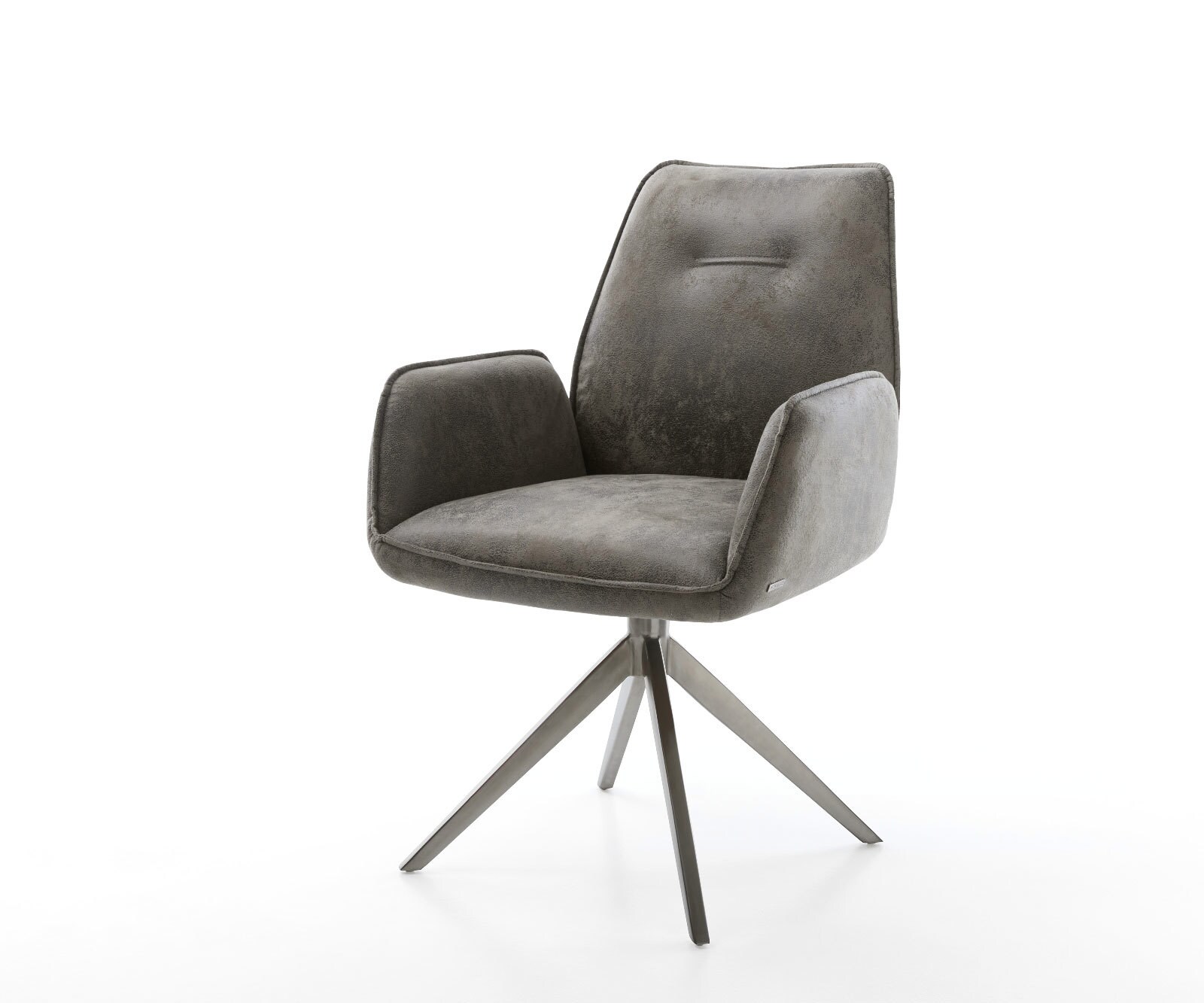 Draaistoel Zoa-Flex microvelours grijs antiek kruisframe breed grafiet 360° draaibaar rocker-functie pocketveer kern