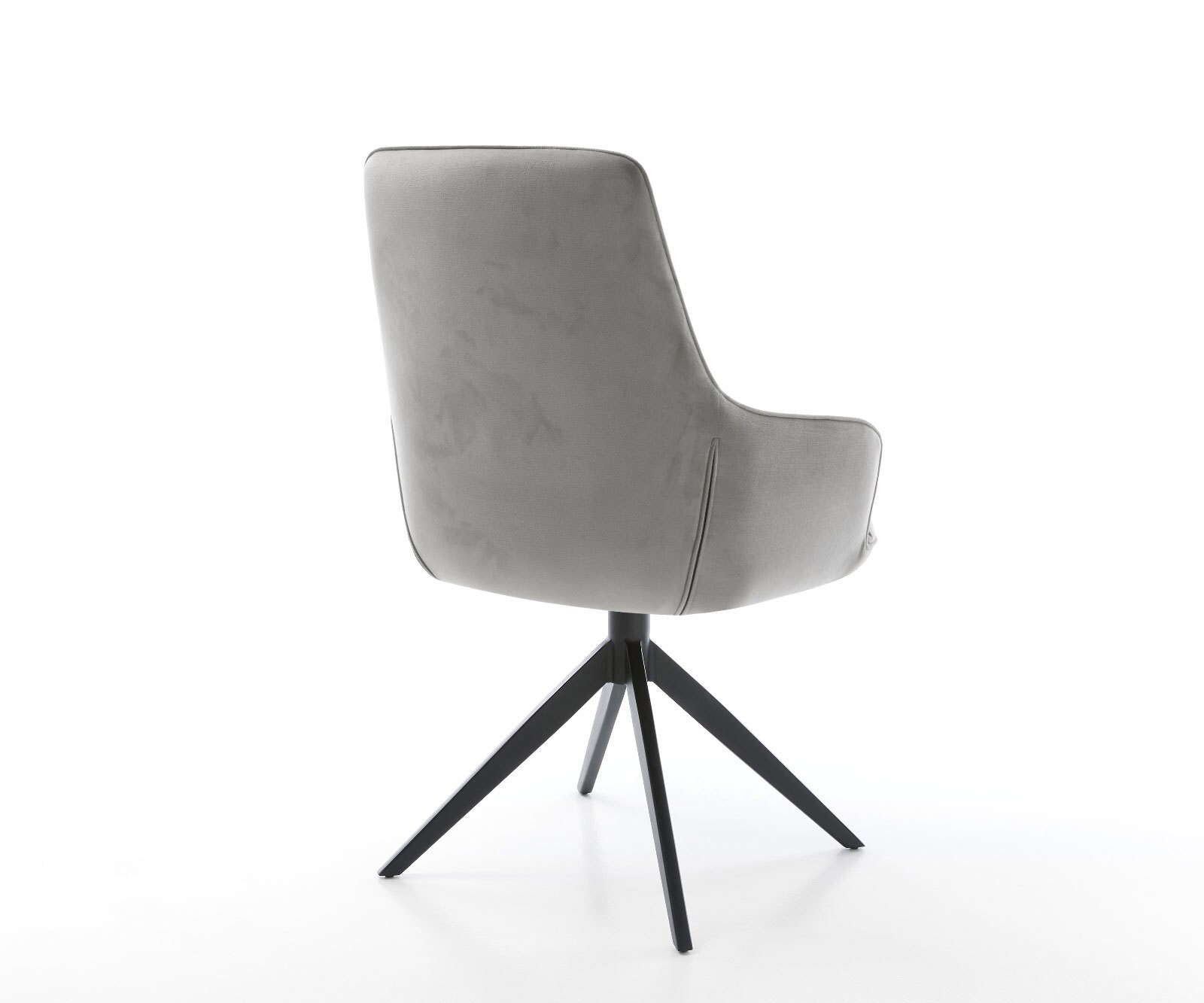 Draaistoel Zelia-Flex met armleuning fluweel grijs kruisframe breed zwart 360° draaibaar rocker-functie pocketveer kern 4 Draaistoel Zelia-Flex met armleuning fluweel grijs kruisframe breed zwart 360° draaibaar rocker-functie pocketveer kern 4