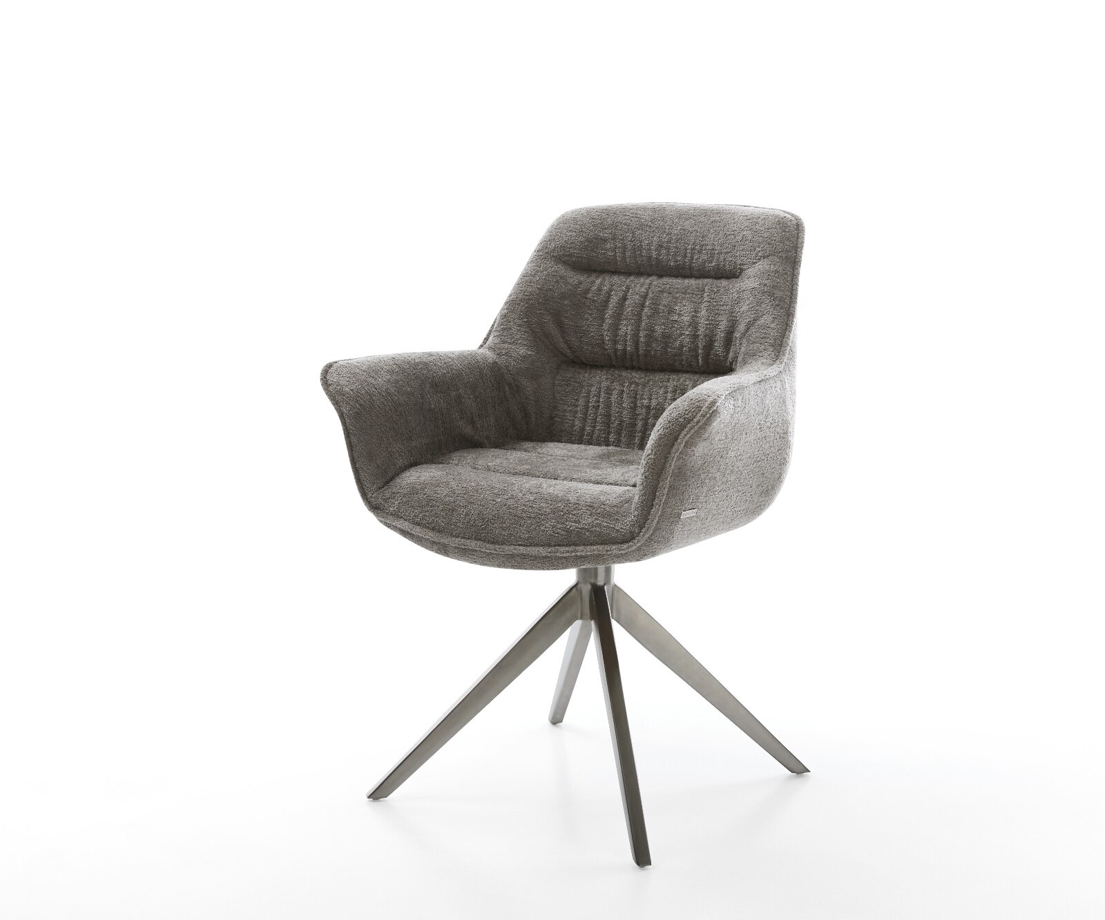 Draaistoel Kaira-Flex bouclé zacht mud kruisframe breed grafiet 360° draaibaar rocker-functie 1