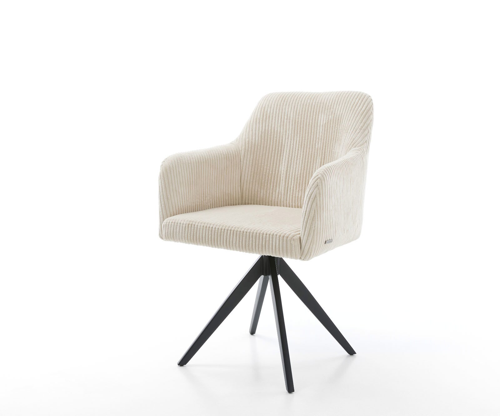 Eetkamerstoel Greg-Flex koord beige kruisframe hoekig zwart pocketveer kern