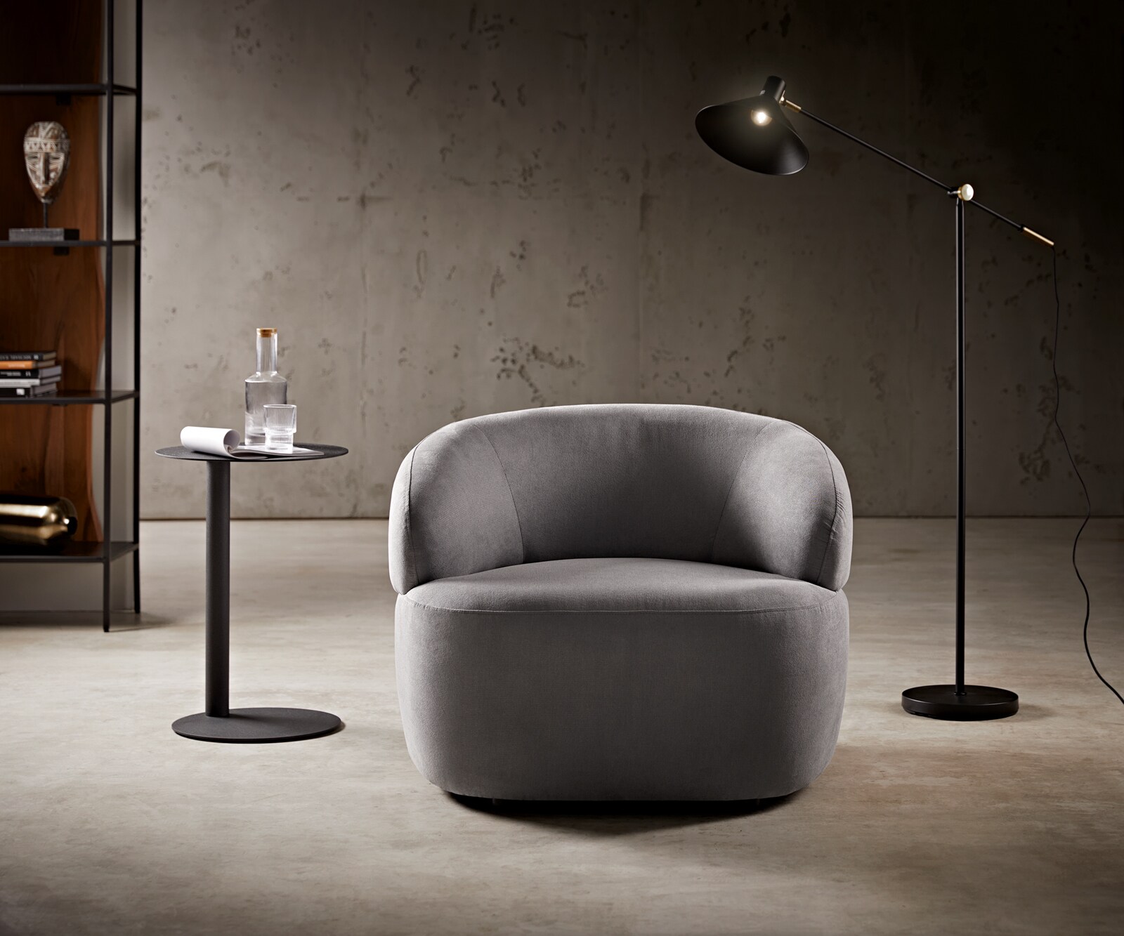 Loungestoel Nova 88x88 cm microvezel grijs 3