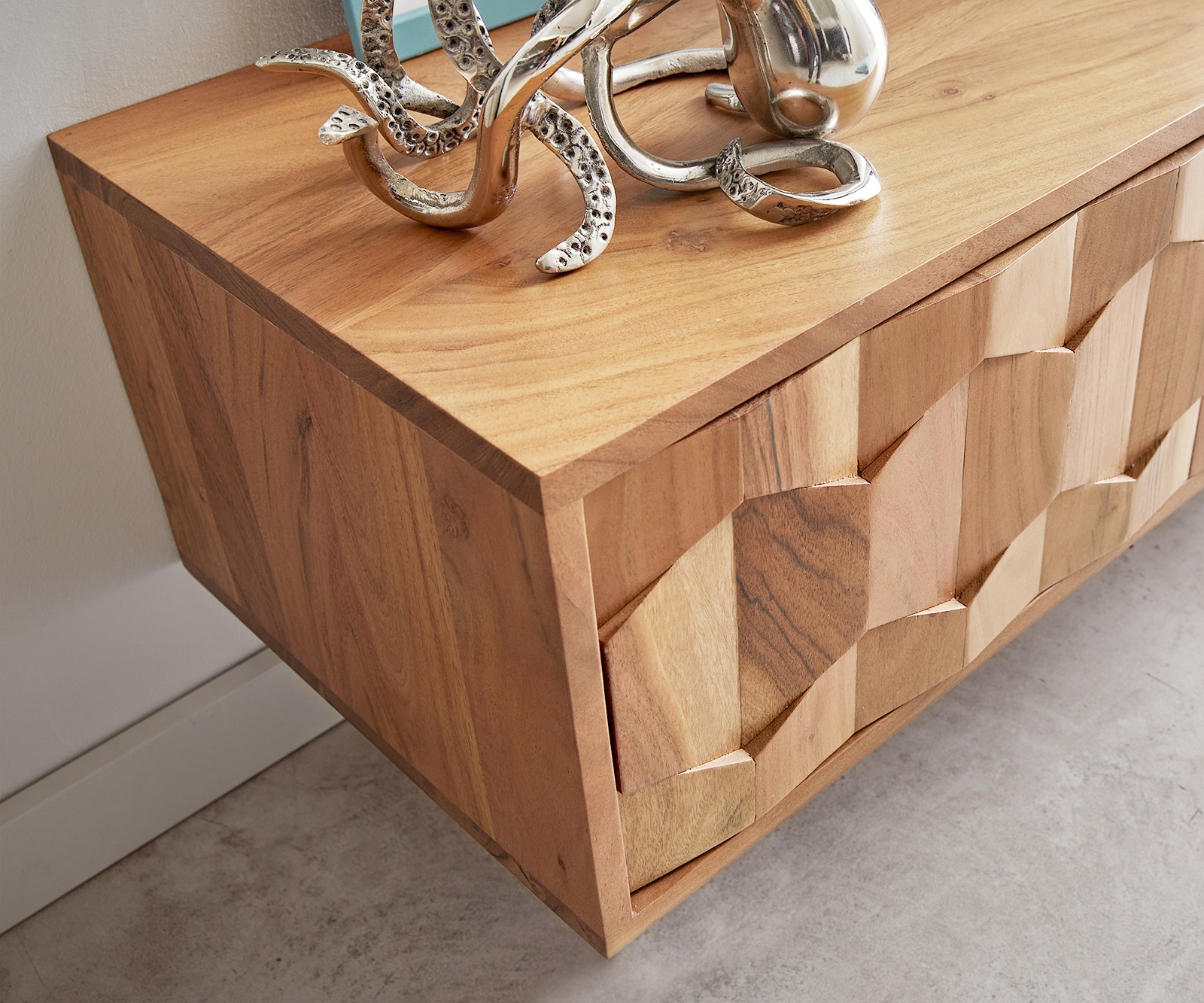 Tv-meubel Fevo 240 cm acacia natuur 4 deuren zwevend 3 Tv-meubel Fevo 240 cm acacia natuur 4 deuren zwevend 3