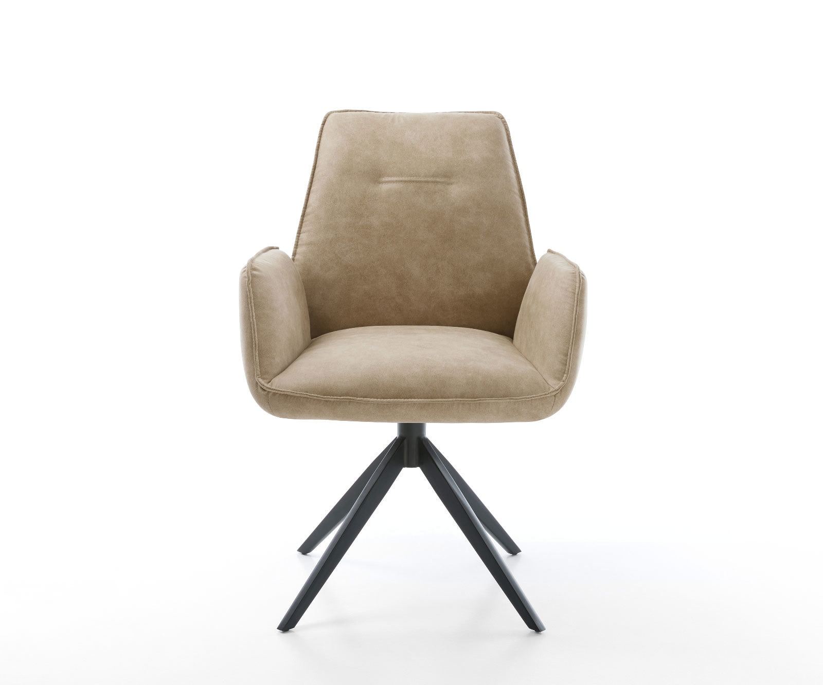 Draaistoel Zoa-Flex microvelours beige vintage kruisframe breed zwart 360° draaibaar rocker-functie pocketveer kern 1 Draaistoel Zoa-Flex microvelours beige vintage kruisframe breed zwart 360° draaibaar rocker-functie pocketveer kern 1