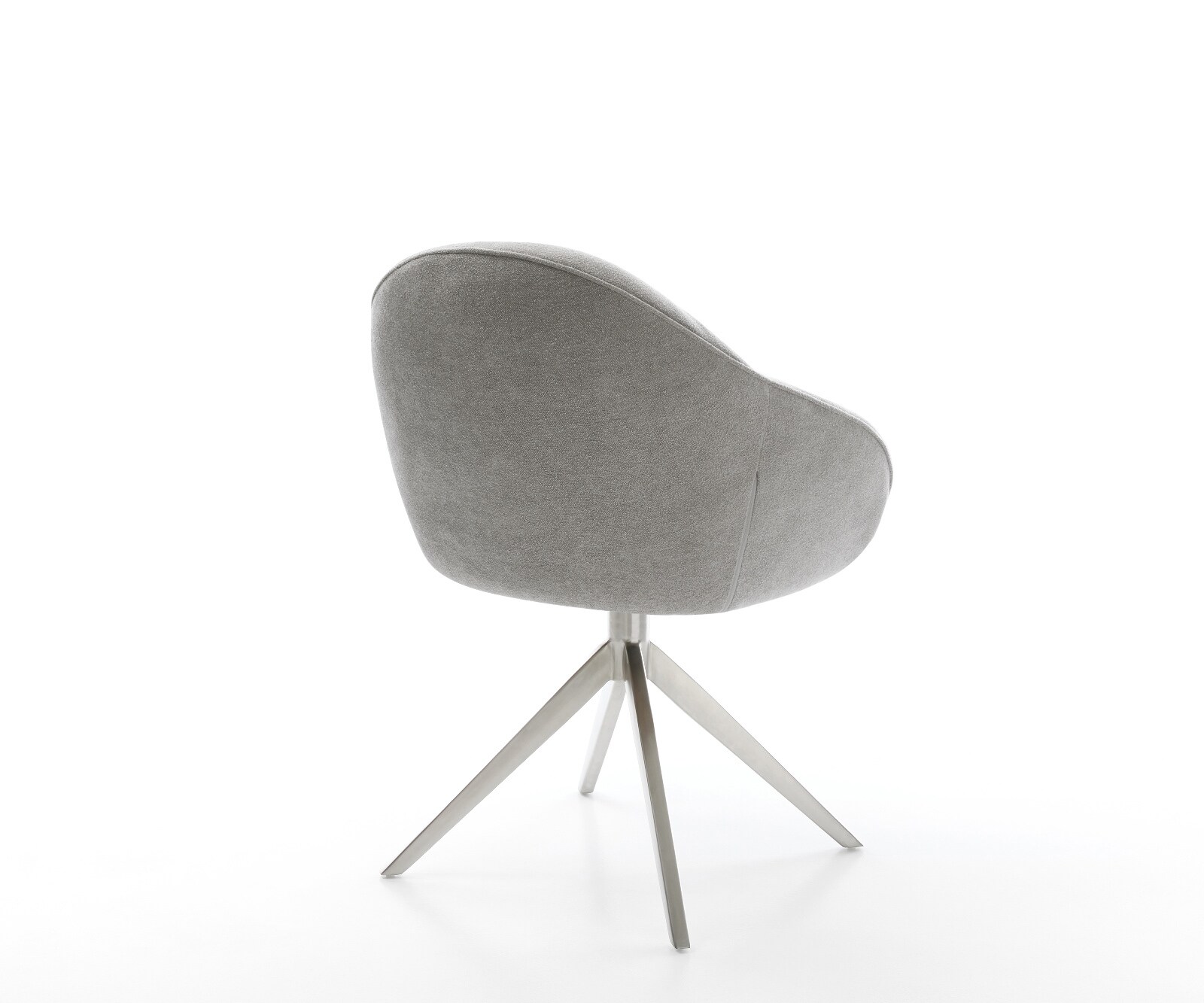 Draaistoel Gaio-Flex zachte stof met structuur grijs kruisframe breed roestvrij staal 360° draaibaar rocker-functie 4