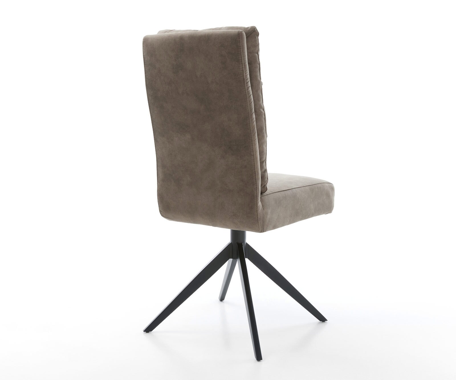 Draaistoel Pela-Flex microvelours taupe vintage kruisframe breed zwart 360° draaibaar rocker-functie pocketveer kern 4